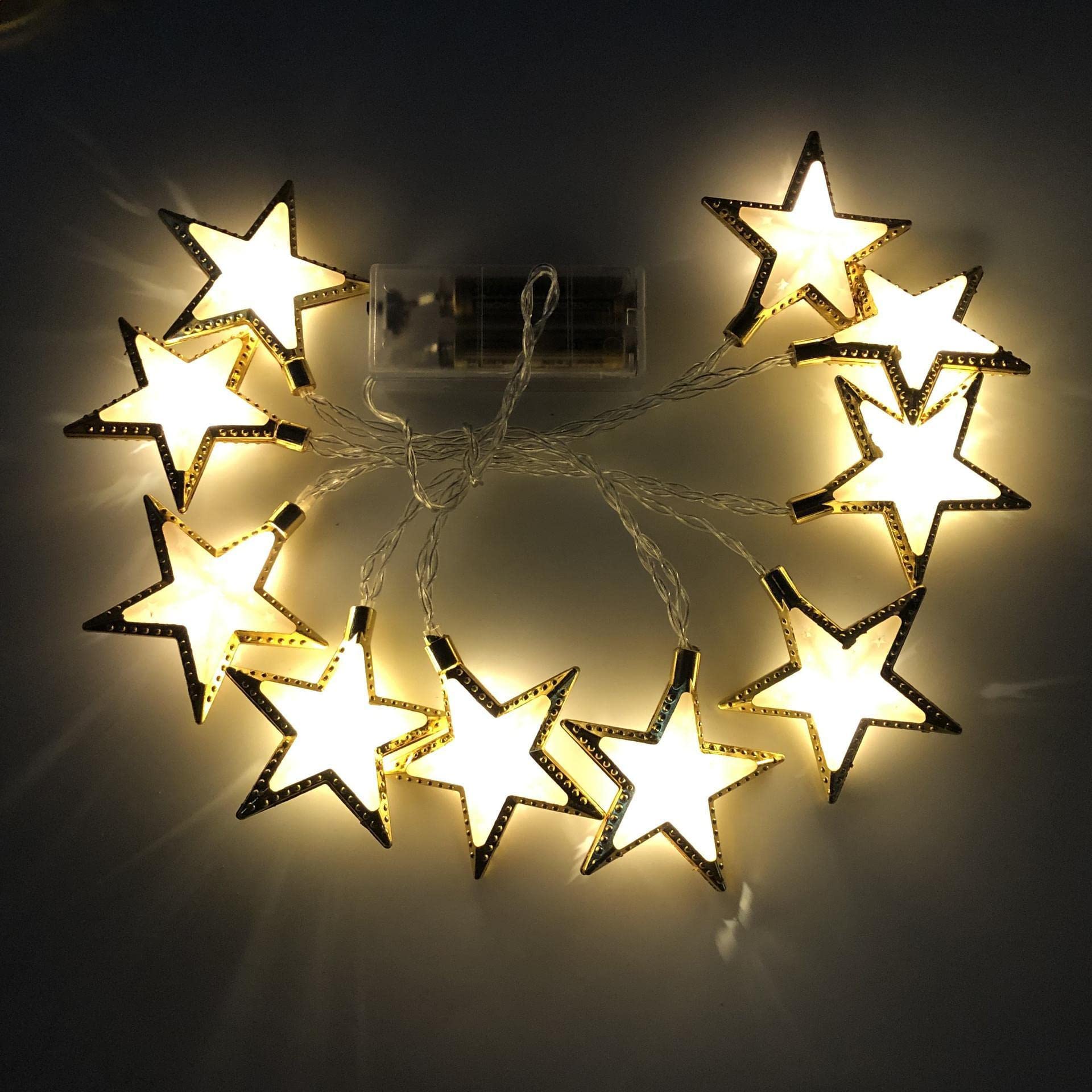 SFNTION LED Decorative String Lights - 20ft Hanging Party Lights with Stars & Moon for Ramadan, Eid Mubarak, Muslim Home Decor | Indoor/Outdoor Wedding, Garden, Bedroom, Patio Lighting