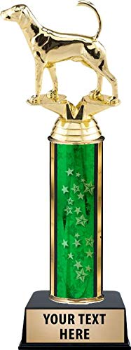 Personalized Green Fox Hound Dog Trophy with Custom Engraving - Crown Awards for Hunting, Dog Shows & Pet Lovers - Perfect for Competitions, Gifts & Home Decor