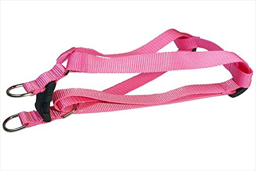 FlyFree Nylon Webbing Dog Harness - Adjustable Pink Pet Vest for Large Dogs, Comfortable & Durable for Walking, Running, and Outdoor Adventures