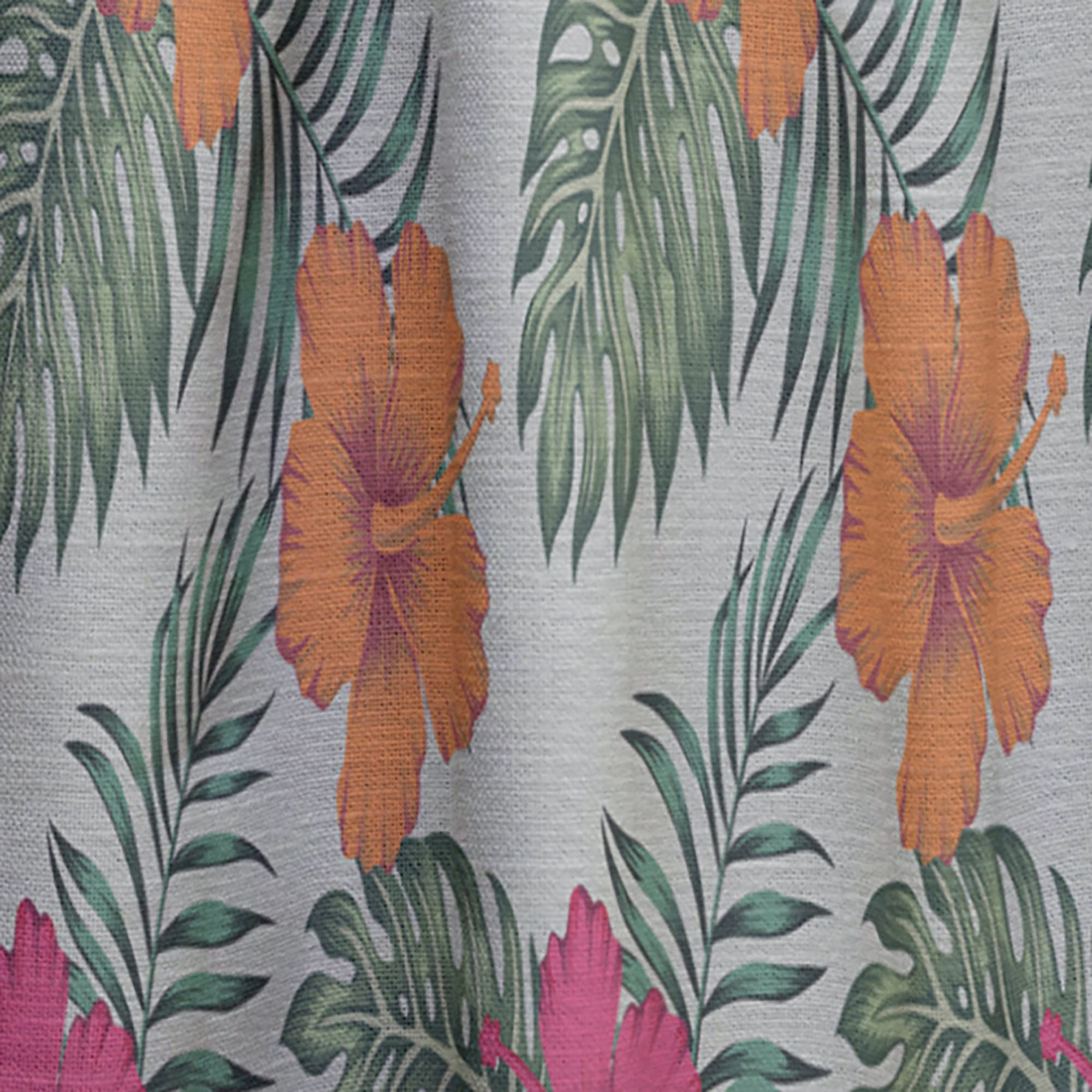 Retro Tropical Leaves III Thermal Insulated Curtains - 52x84 Inch Single Panel for Bedroom & Living Room - Perfect for Home Decor, Privacy & Temperature Control