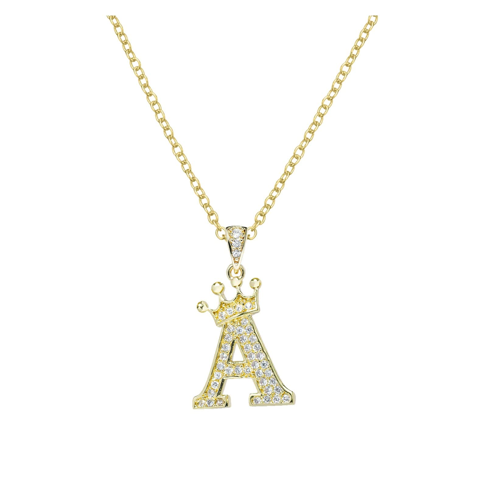 26 Letters Full Diamond Pendant Necklace for Women - A-Z Alphabet Initial Necklace with Rhinestones, Elegant Jewelry Gift for Teen Girls & Women (Perfect for Birthdays, Anniversaries & Special Occasions)