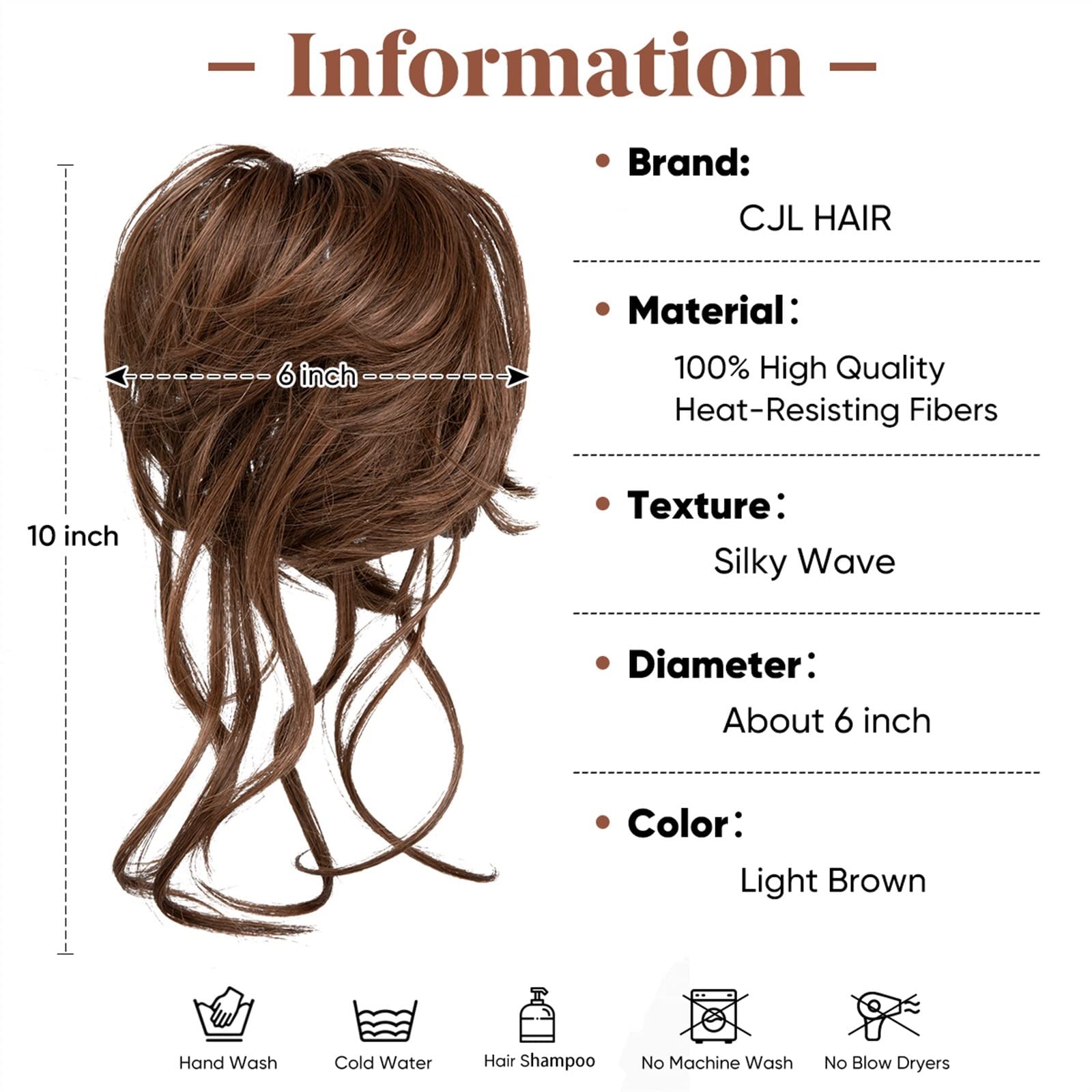 Synthetic Messy Bun Hairpiece with Elastic Band - Chocolate Brown Ponytail Extension for Women | Perfect for Parties, Weddings & Everyday Styling