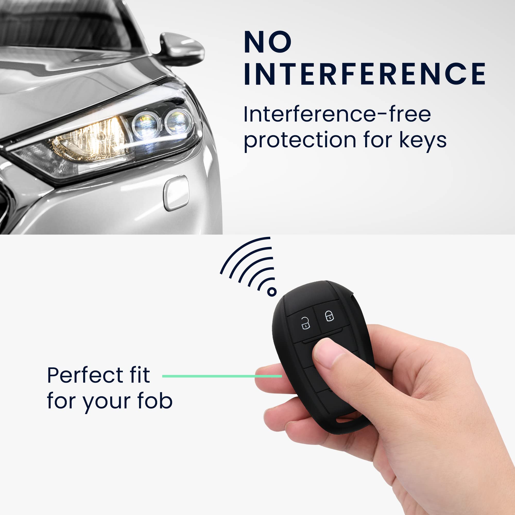 kwmobile Silicone Key Fob Cover for Alfa Romeo 3 Button Remote Car Key - Durable Protective Case for Keyless Entry Fob - Perfect for Daily Use, Travel & Car Protection