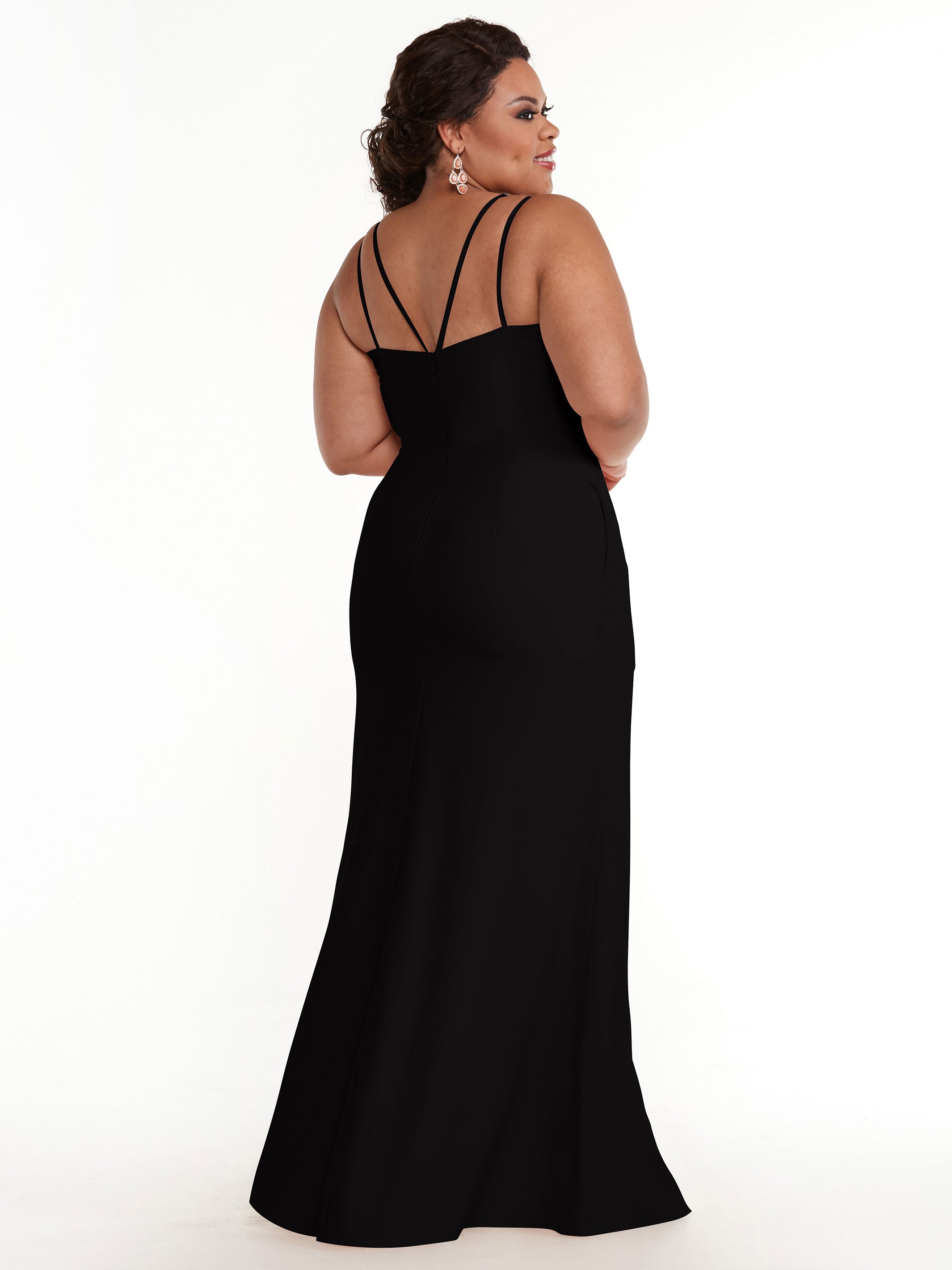 Elegant 83030 Sheath Stretch Chiffon Bridesmaid Dress with Bateau Neckline & Thigh Slit - Perfect for Weddings, Formal Events & Special Occasions