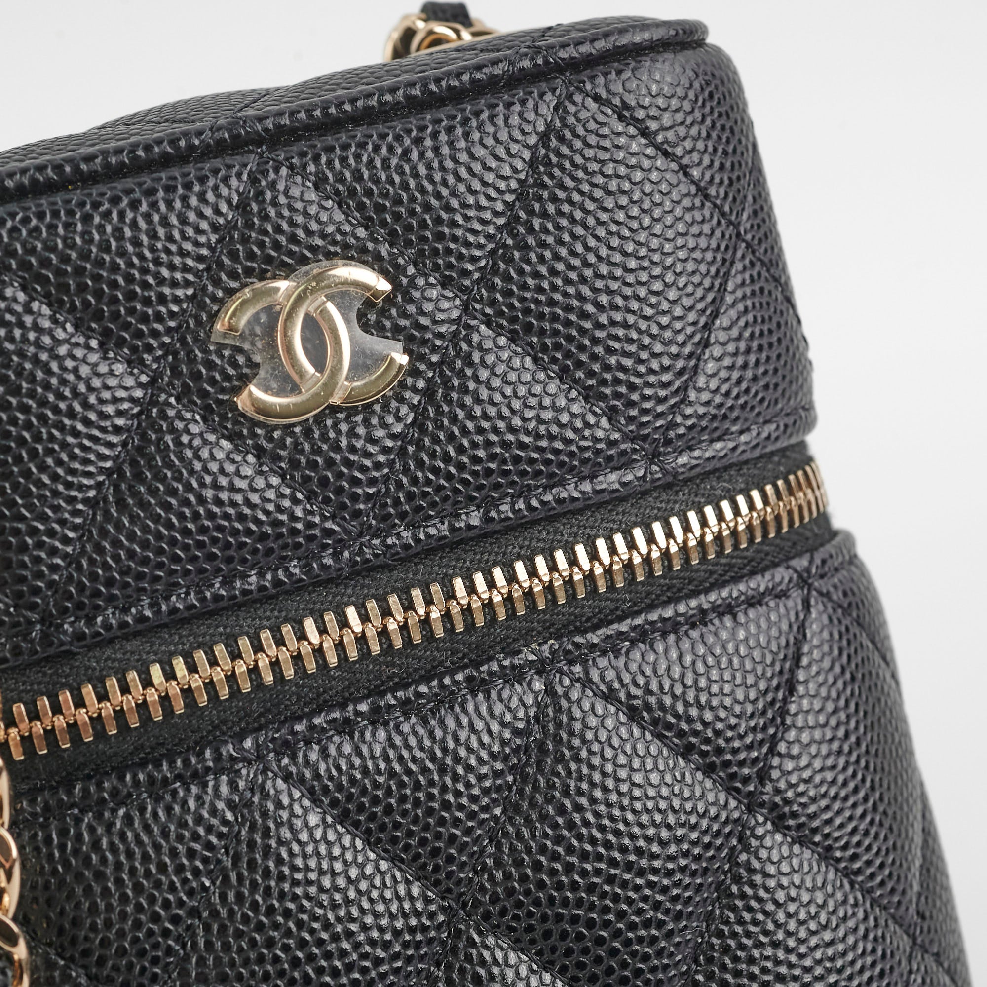 Chanel Caviar Vertical Vanity Case Black 31 Series - Luxury Designer Handbag for Women, Perfect for Travel, Work & Evening Events