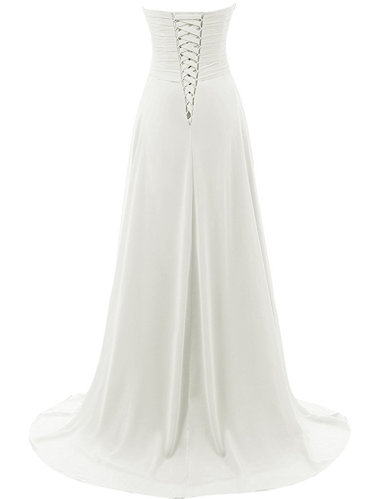 JAEDEN Elegant Beach Wedding Dress - Sweetheart Neckline Chiffon Gown for Bride | Perfect for Beach, Garden & Destination Weddings