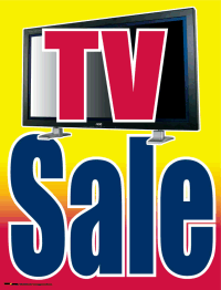 Vinyl Window Sign for TV Sale - Weatherproof & Durable Advertising Decal for Storefronts, Retail Displays & Promotions