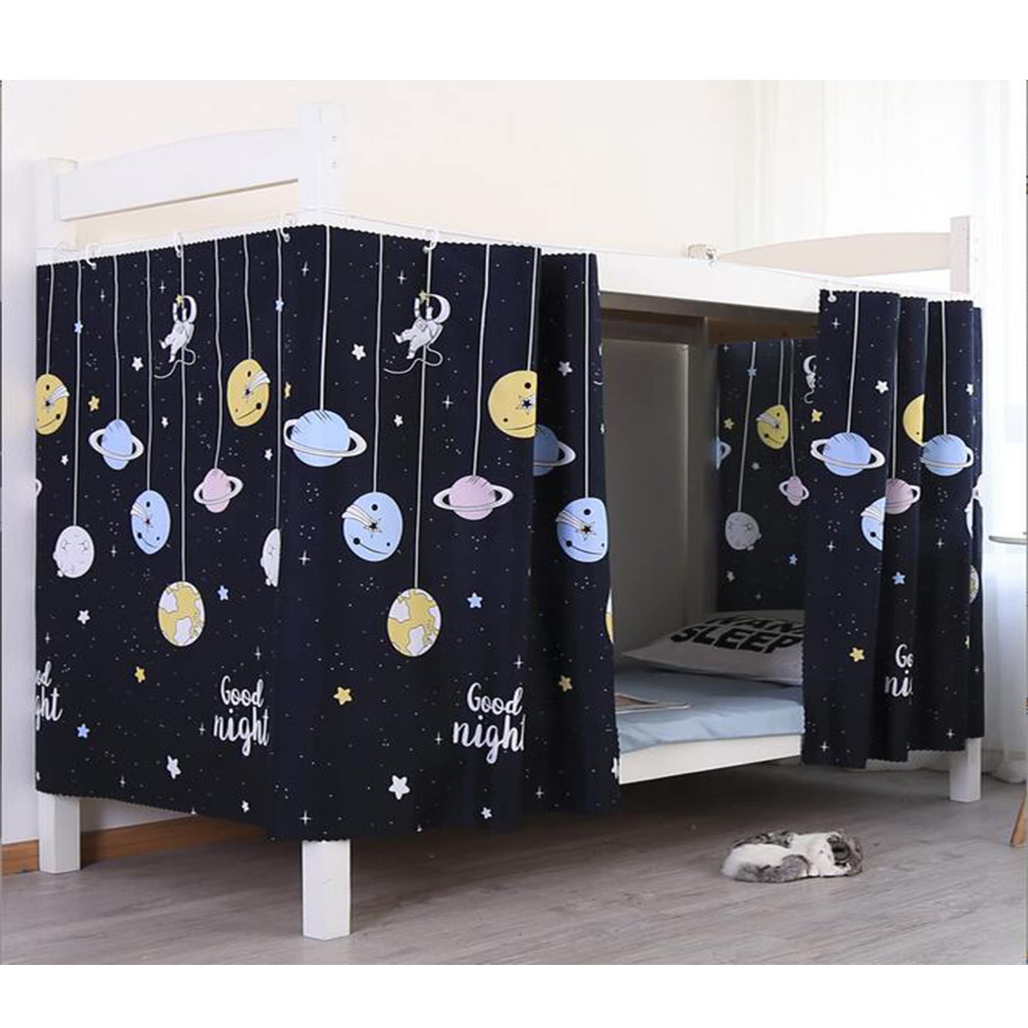 2 Panels Bottom Bunk Bed Curtains - Breathable Cloth Bed Canopy for Single Beds, Privacy Shading Nets for Dorms & Kids Rooms - Perfect for Students, Sleep Privacy & Room Decor