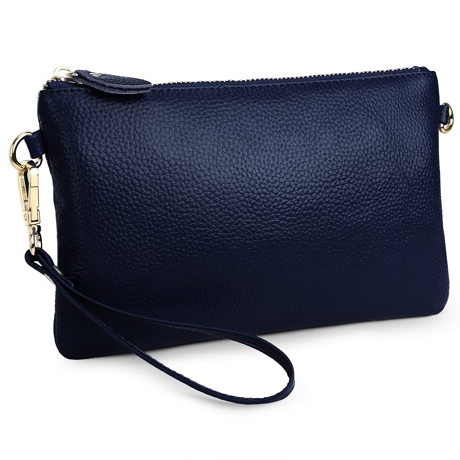 Uromee Genuine Leather Wristlet Wallet Clutch Purse for Women - Crossbody Bag with Detachable Shoulder Strap - Perfect for Parties, Travel & Everyday Use