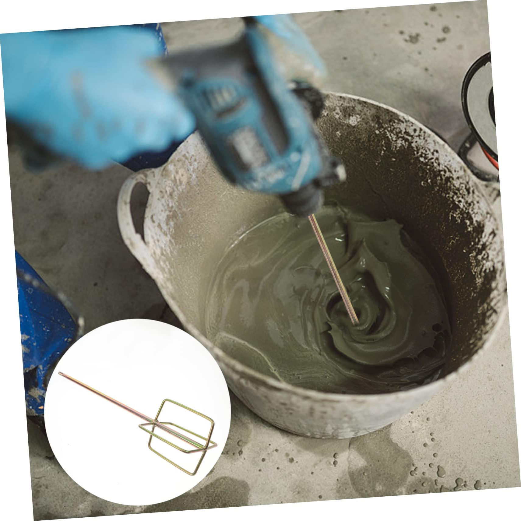 2Pcs Heavy Duty Electric Drill Mixing Rods - Cement & Paint Stirring Sticks for Grout, Mortar, Epoxy - Compatible with Most Power Drills - Perfect for DIY Projects, Home Renovation & Construction Work