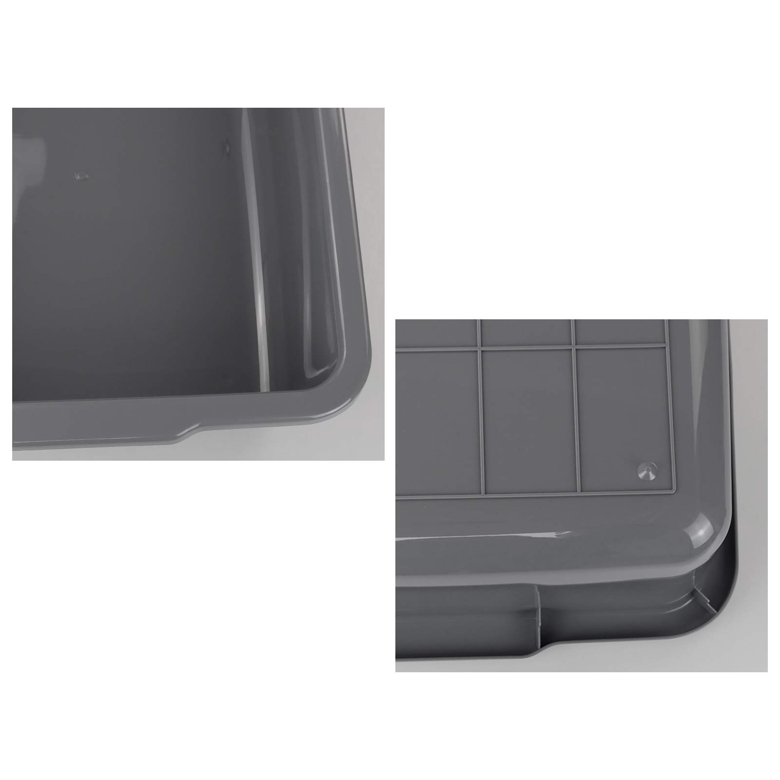4-Pack Large Commercial Bus Tubs - 32L Heavy-Duty Plastic Tote Boxes for Restaurants, Catering & Food Service (Grey) - Perfect for Dishwashing, Food Storage & Kitchen Organization