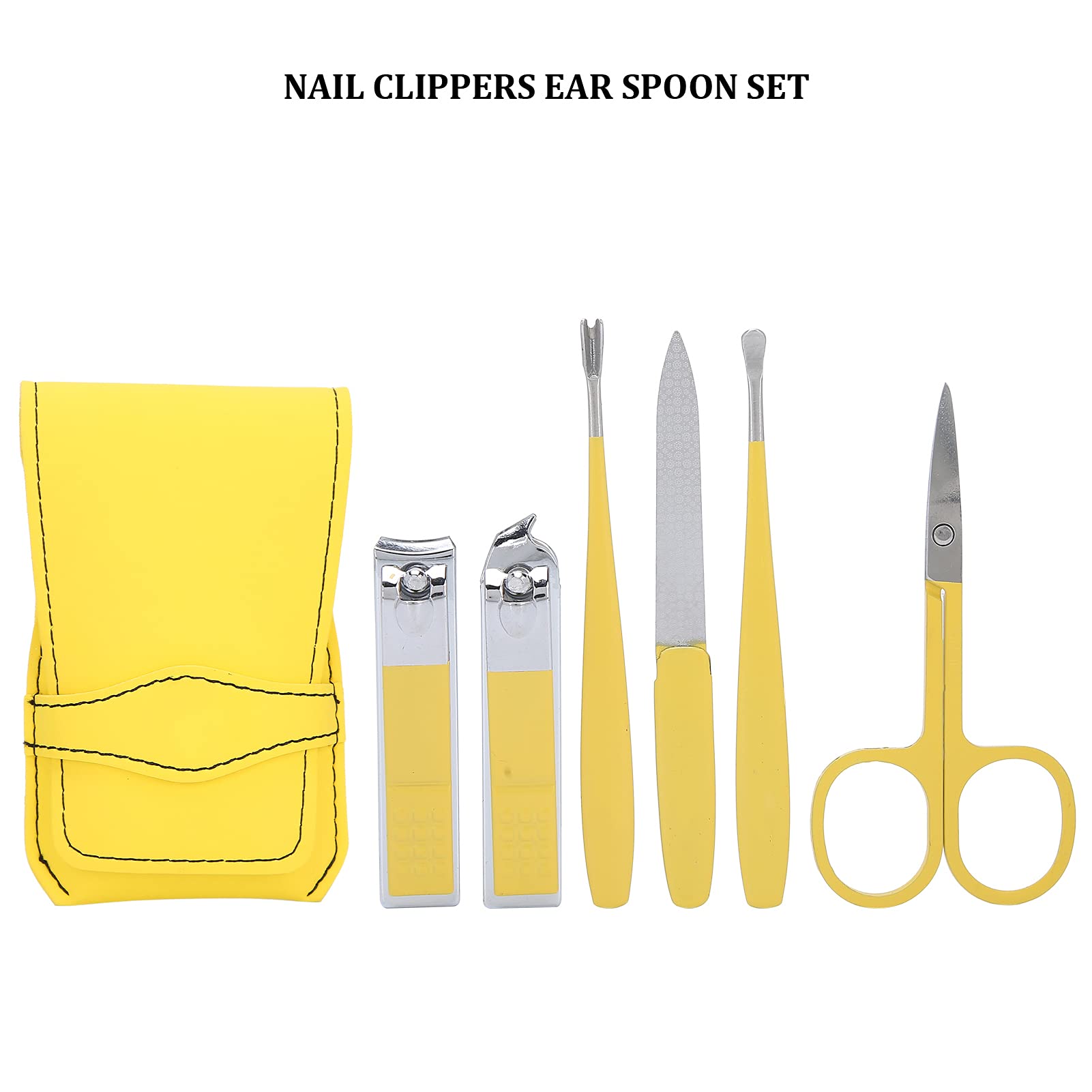 Professional Manicure & Pedicure Set - 12-Piece Nail Care Kit with Travel Storage Bag for Women & Men, Perfect for Home, Travel & Salon Use (Yellow) - Ideal Gift for Nail Enthusiasts & DIY Beauty Lovers