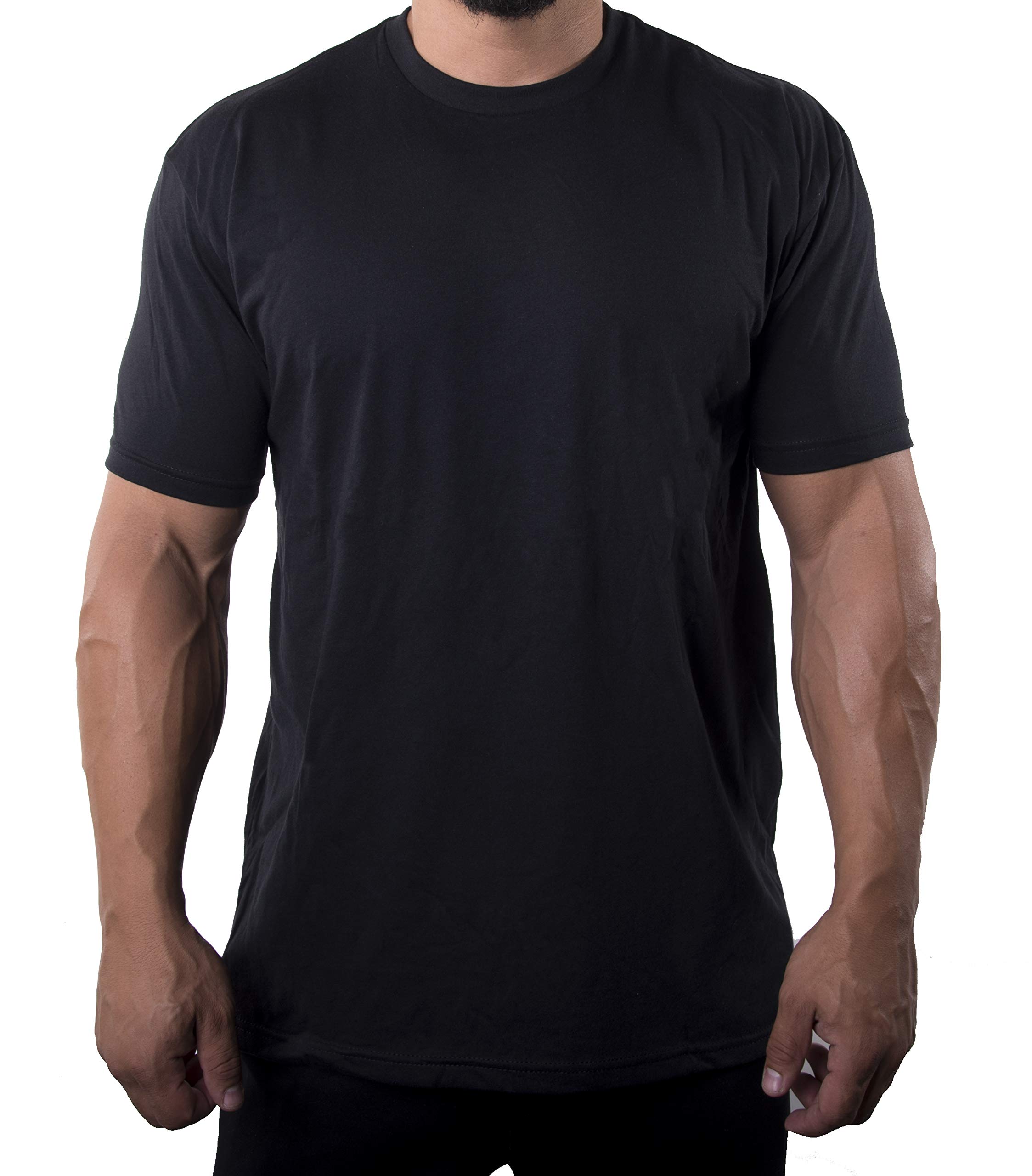 **Mato & Hash Men's Cotton/Poly Blend Crew Neck T-Shirts - Comfortable Casual Tees for Everyday Wear, Gym, and Outdoor Activities**