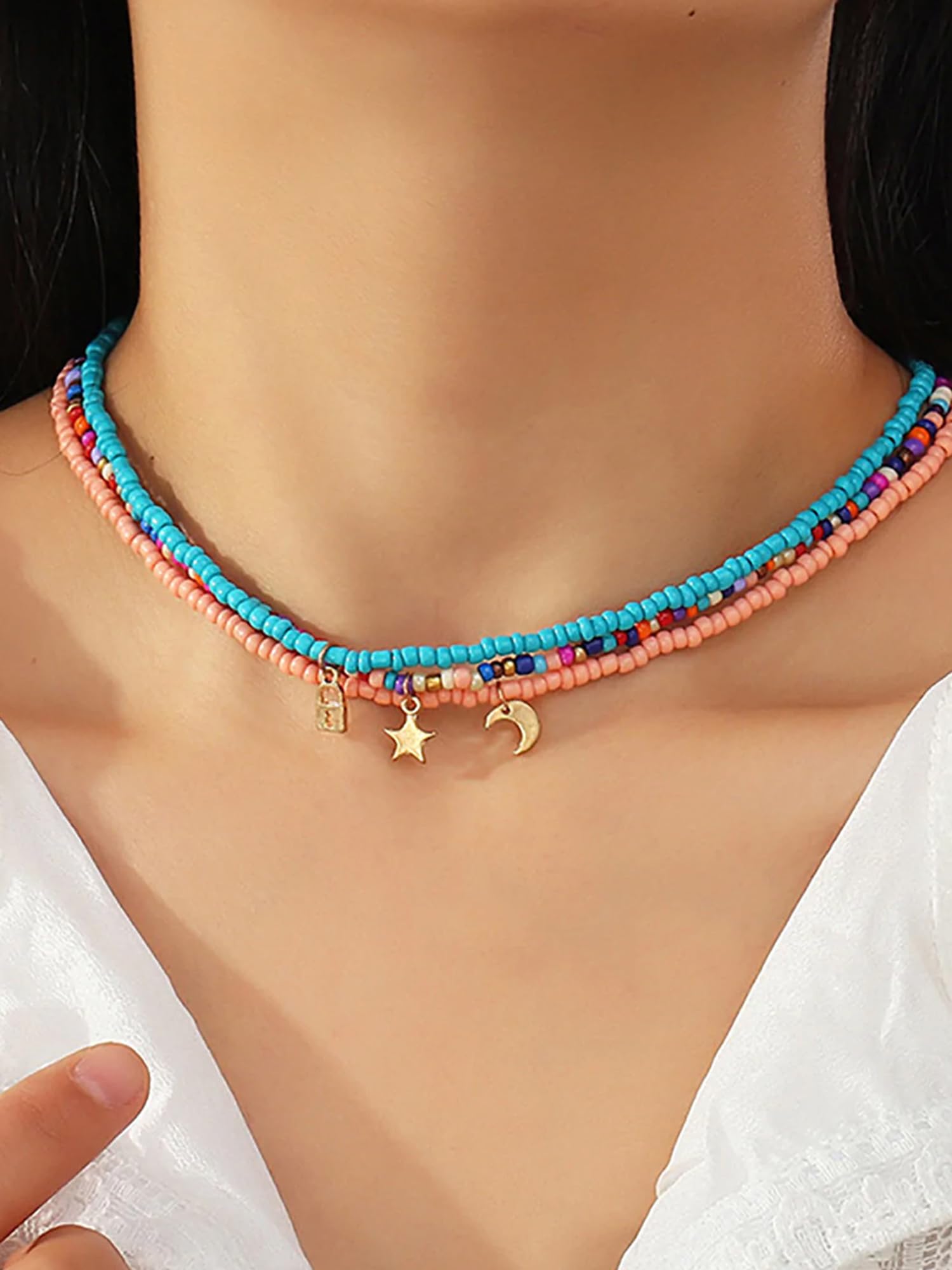 Yellow Beaded Choker Necklace for Women & Girls - Multicolor Charm Chimes Necklace | Birthday & Anniversary Gift for Wife, Girlfriend, Daughter | Perfect for Parties, Weddings, Everyday Wear