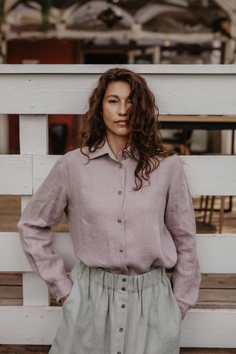 Nordkapp Women's Classic Linen Shirt - Breathable Summer Blouse in Multiple Colors | Casual Office Wear & Beach Cover-Up