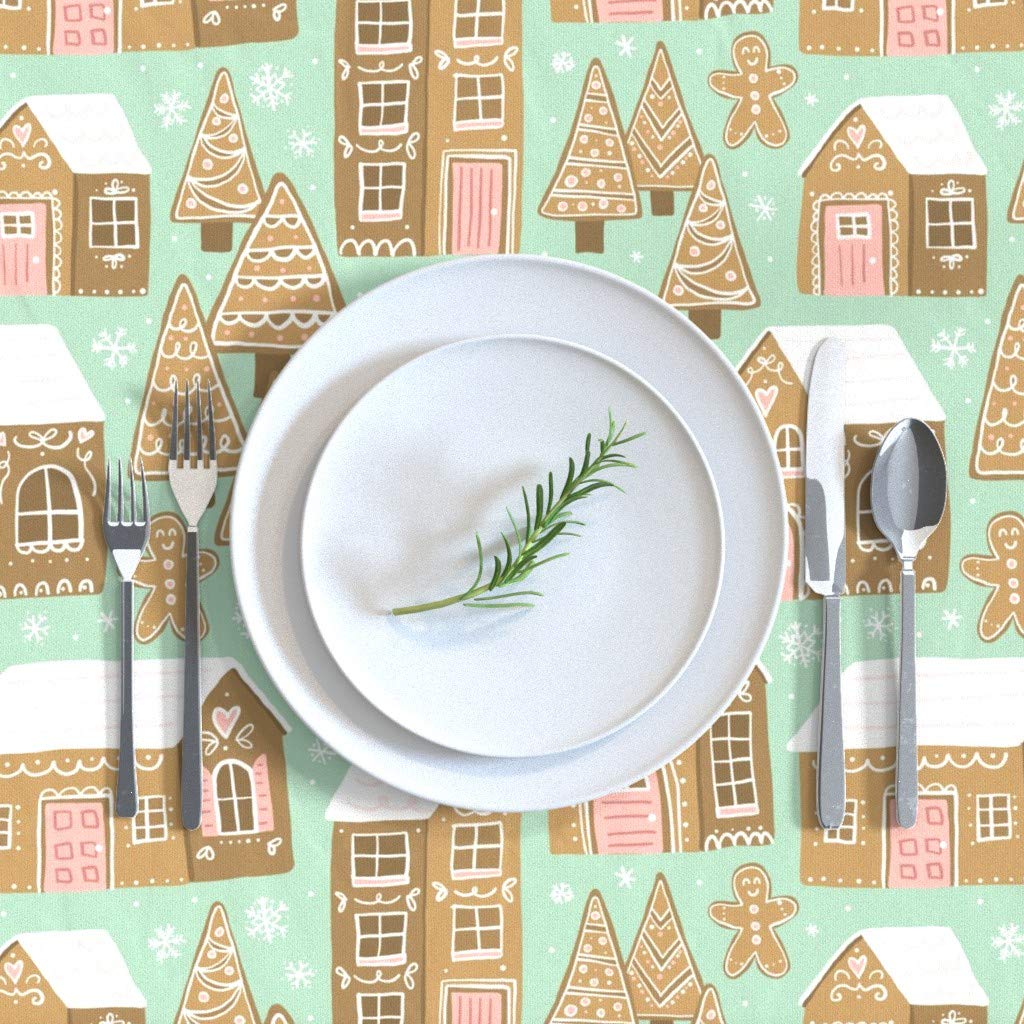 Custom Gingerbread Village House Christmas Tablecloth - 70