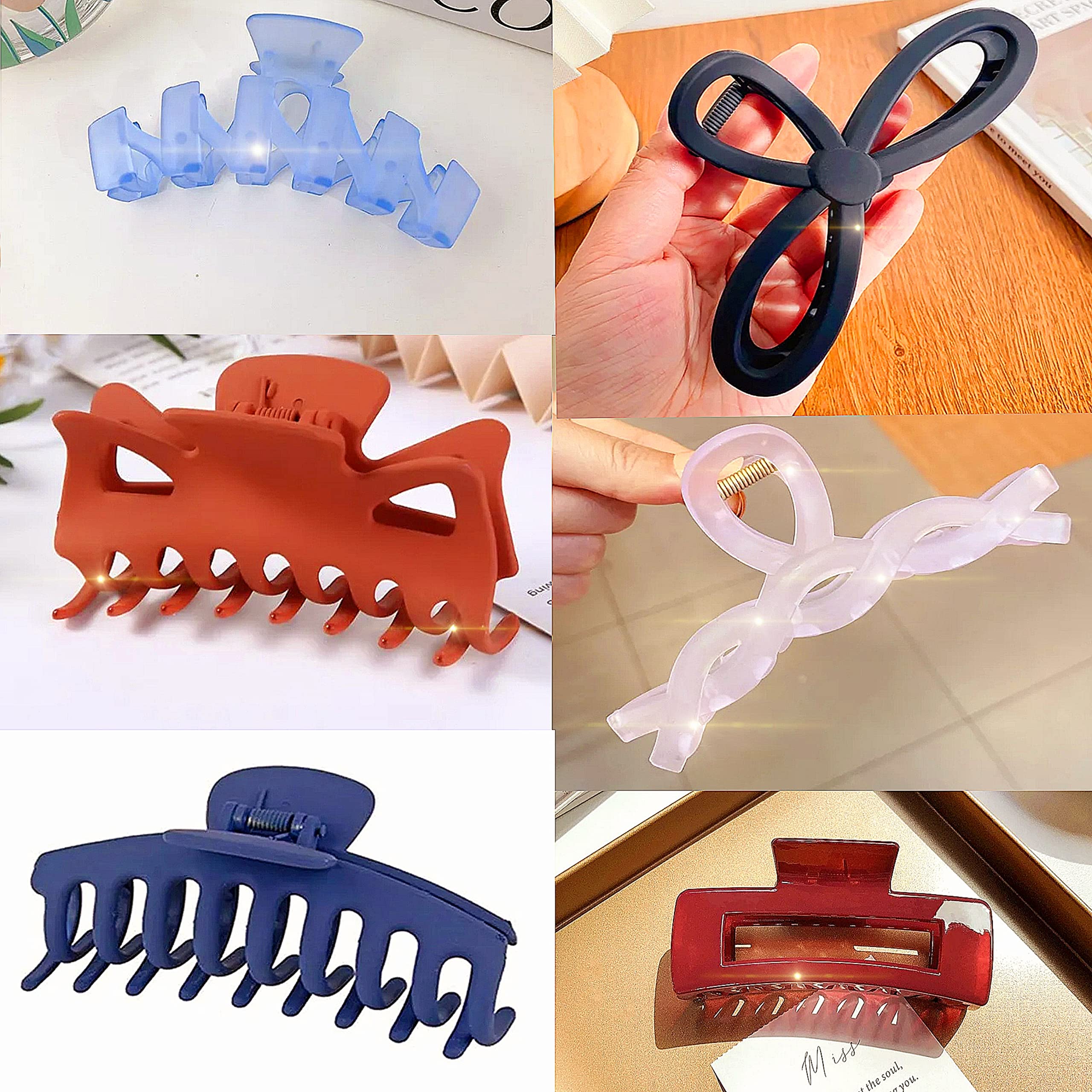BELLOTOKO 12 Pack Large Hair Claw Clips for Women & Girls - 9cm Big Hair Clips, Strong Hold Hair Accessories for Thick Hair - Perfect for School, Work, Parties & Everyday Hairstyles