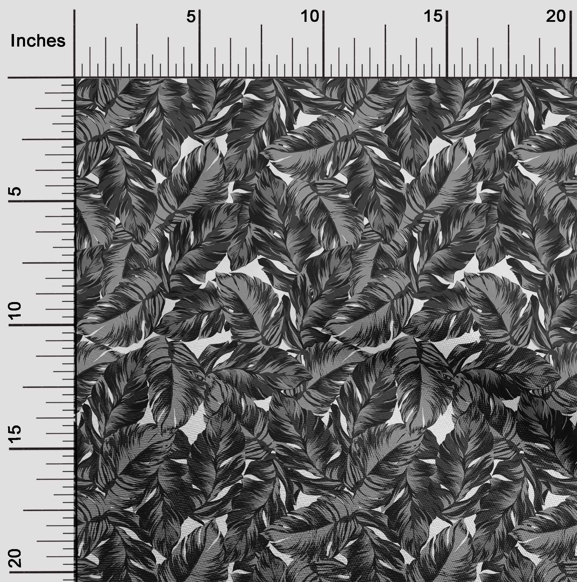 oneOone Viscose Jersey Black Tropical Leaf Print Fabric by The Yard - 60 Inch Wide Soft Drapey Material for Summer Dresses, Skirts & DIY Fashion Projects (Style #169)