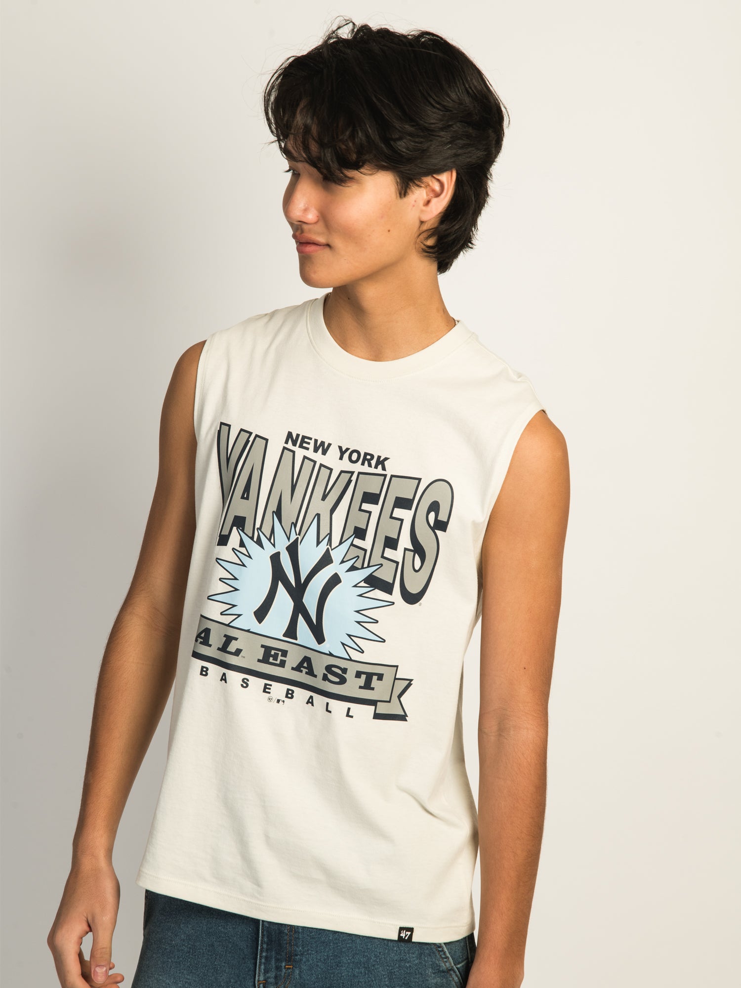New York Yankees Muscle Tank Top for Men - Comfortable Sleeveless Workout Shirt for Gym, Running & Sports Fans