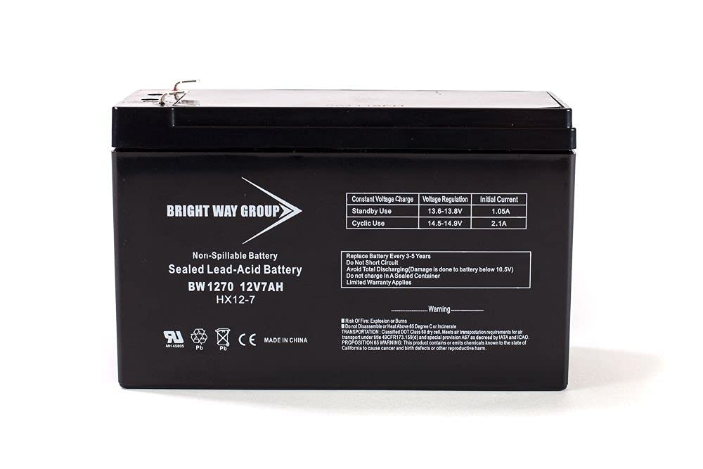 Bright Way 12V 7Ah SLA Replacement Battery - Sealed Lead Acid Battery for Haijiu 6-DZM-7 - Perfect for Electric Scooters, Power Wheels, and Backup Power Systems