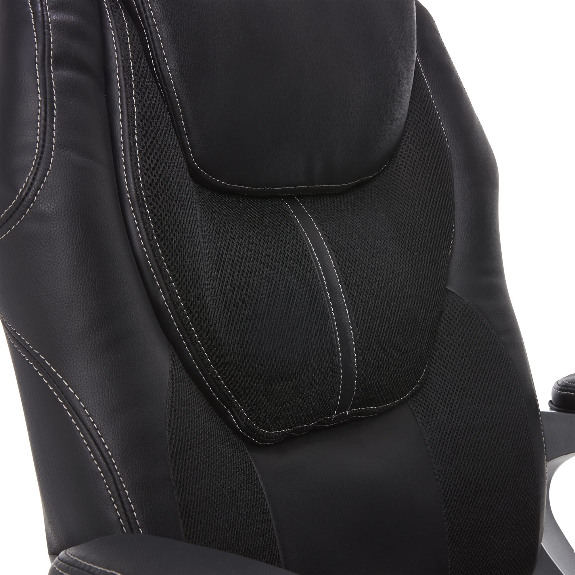 Serta Amplify Executive Office Chair - Adjustable Ergonomic Gaming Chair with Lumbar Support, Padded Arms, Faux Leather & Mesh Back - Black - Perfect for Home Office, Gaming Setup & Workspace Comfort