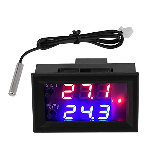 12V Digital Temperature Controller with Sensor - Microcomputer Thermostat Switch for Home, HVAC, Greenhouse & Reptile Enclosure Use
