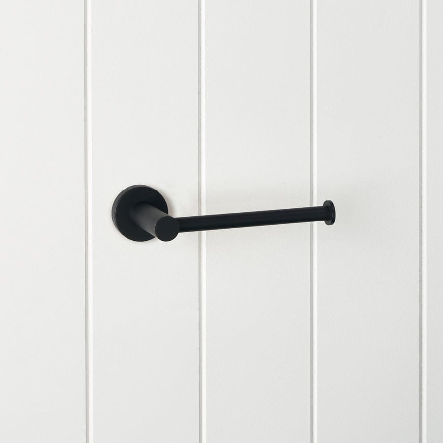 Stainless Steel Toilet Paper Holder - Matte Black Bathroom Tissue Roll Stand for Modern Homes | Wall Mounted for Small Spaces & Apartments