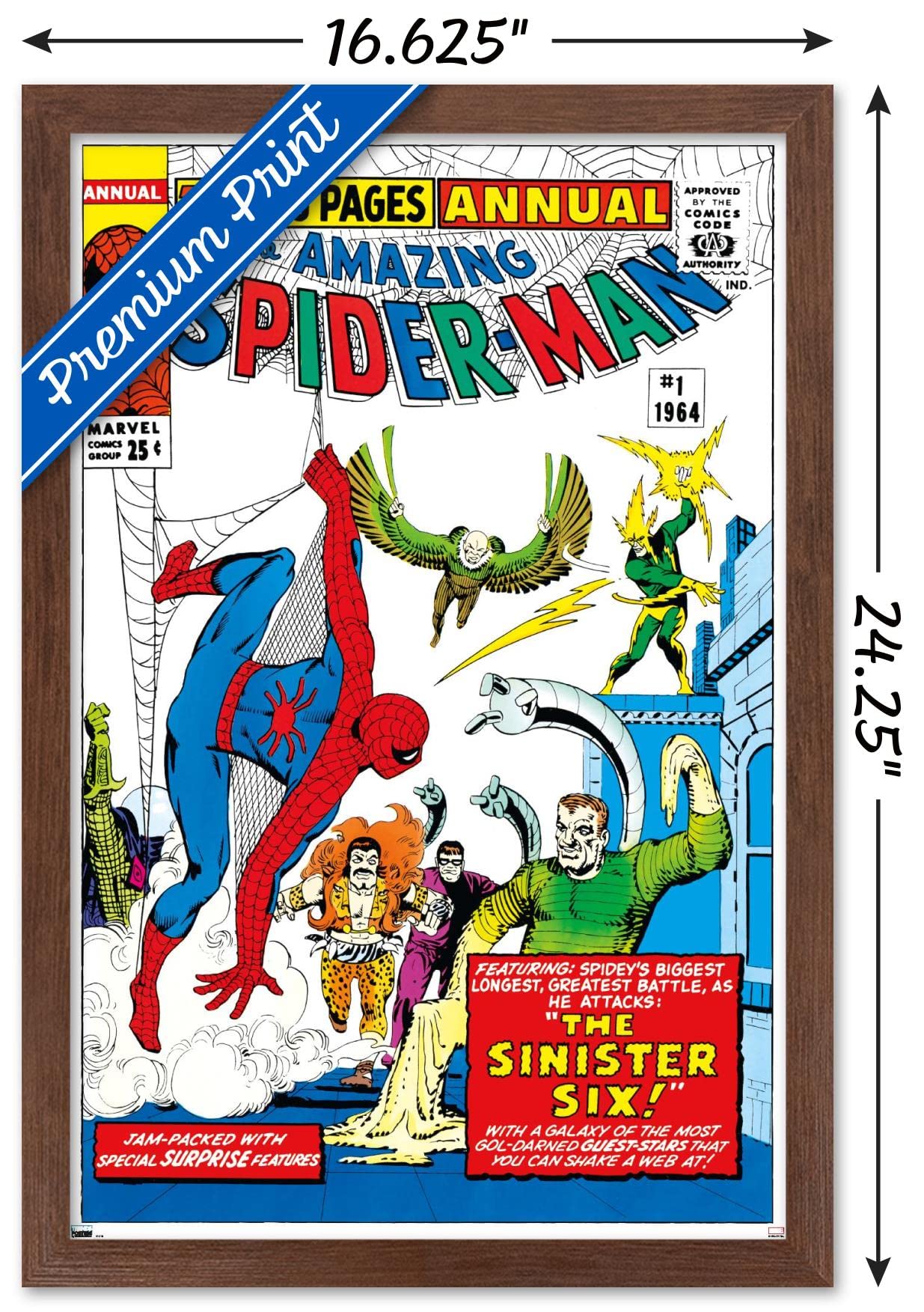 Marvel Comics The Sinister Six - Amazing Spider-Man Annual #1 Framed Wall Poster 22.4