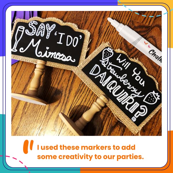 6 White & 8 Earthy Chalk Markers Set - Non-Toxic Liquid Chalk Pens for Blackboards, Windows, Glass, Mirrors - Perfect for Restaurants, Cafes, Classrooms & DIY Crafts
