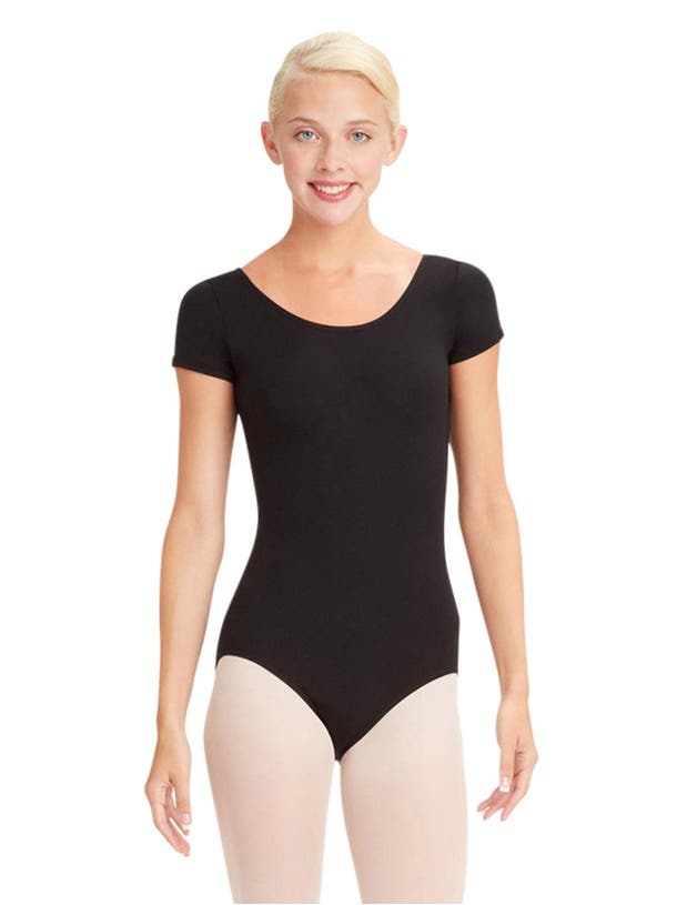 TB133 Women's Short Sleeve Leotard - Ballet Dance Gymnastics Workout Top for Girls & Adults - Stretchy Comfortable Performance Wear for Yoga, Aerobics & Fitness Training