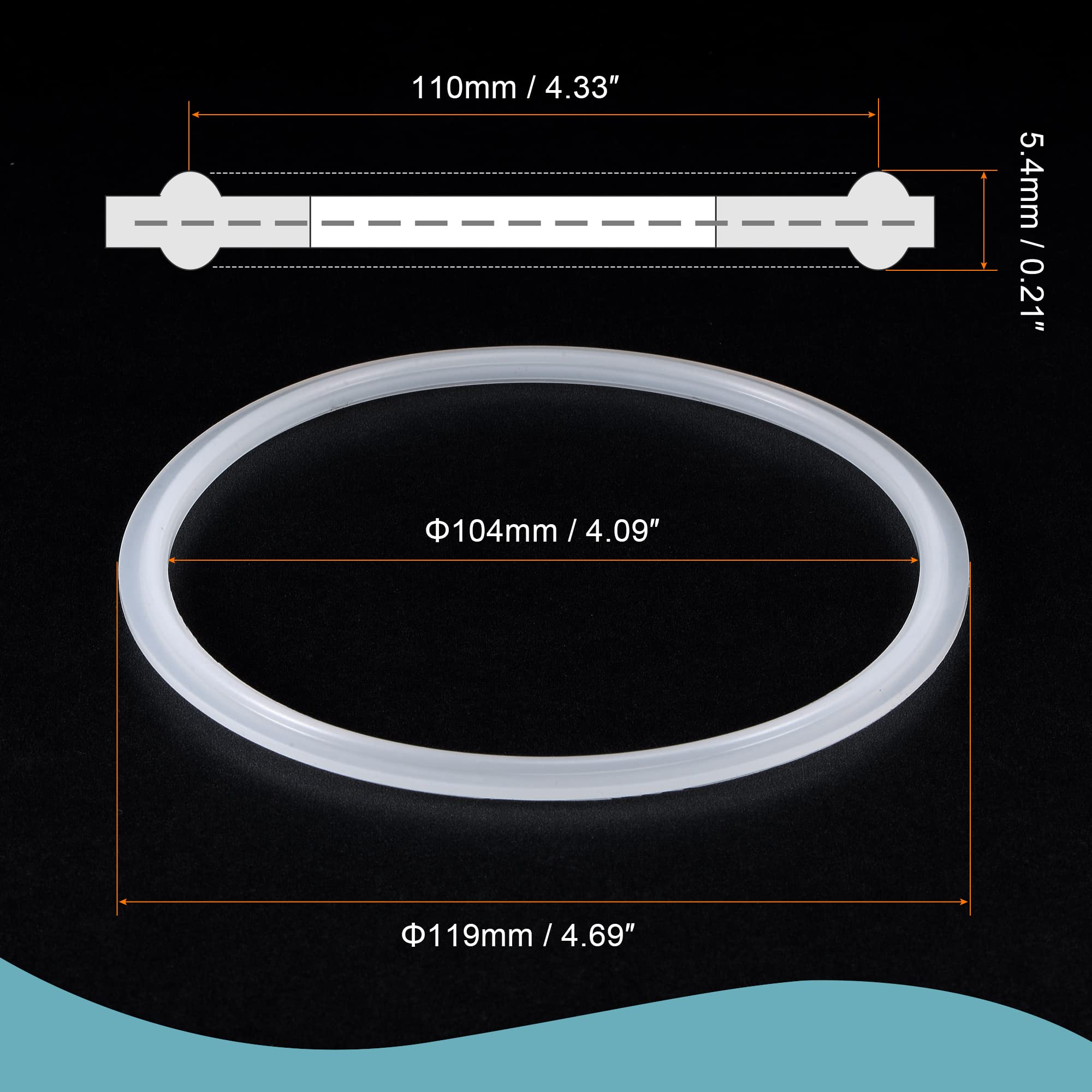 High-Temperature Silicone Rubber Gasket 119mm OD (4.25 Inch) - Industrial Flange O-Ring Seal for Pipes, Valves & Pumps - Perfect for Food Processing, Chemical & Water Treatment Systems