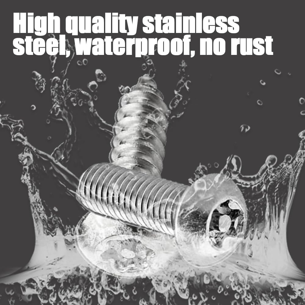 Anti Theft License Plate Screws - Stainless Steel Security Bolts for Car Mounting | Durable & Rustproof