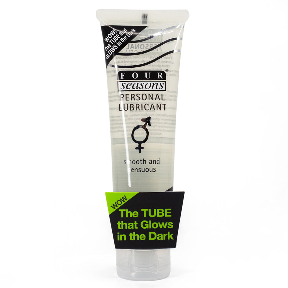 Four Seasons Glow in The Dark Personal Lubricant - Long Lasting Water-Based Lube for Couples, Sensual Massage & Intimate Moments - Enhances Pleasure Under UV Light