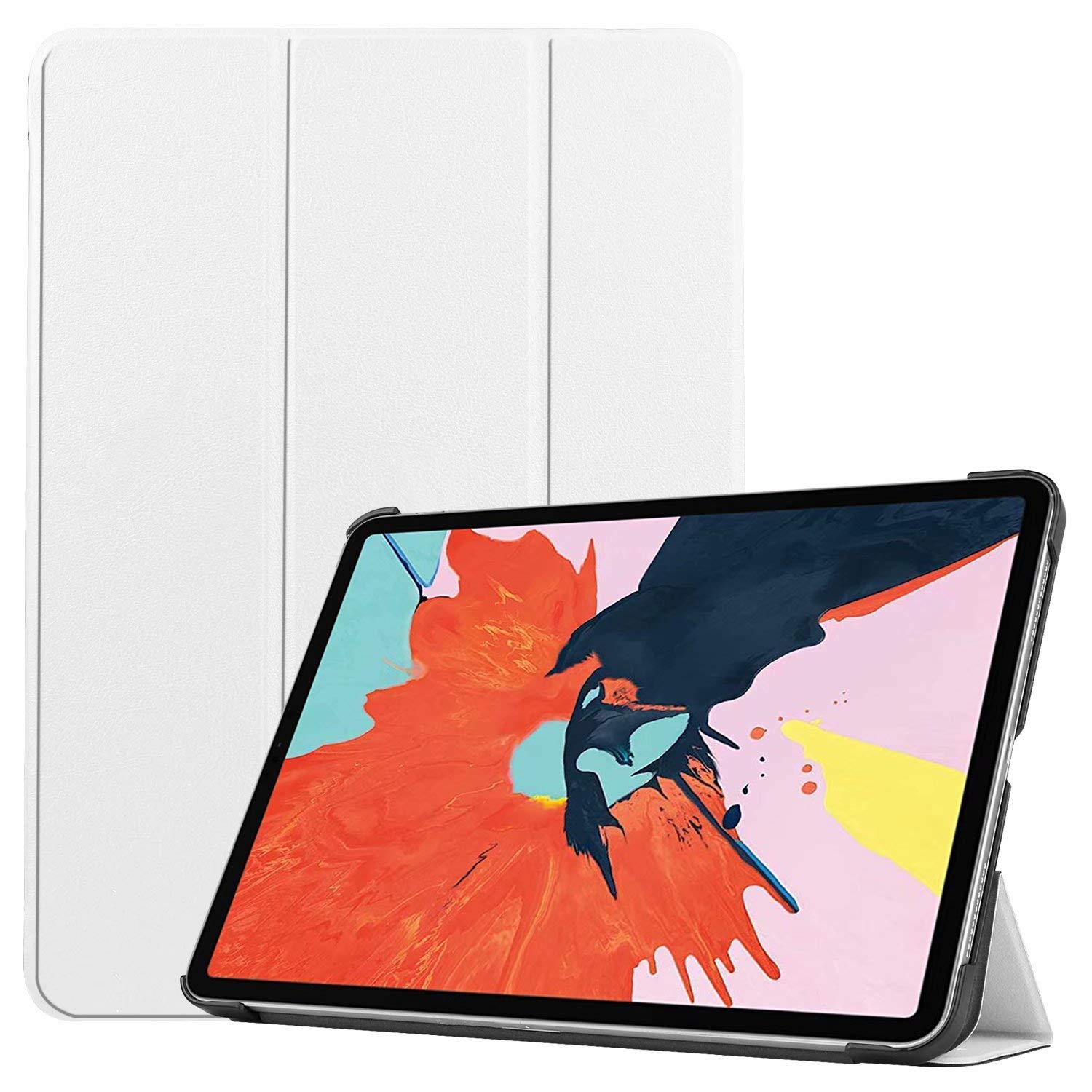 Ultra Slim Trifold Stand Cover for iPad Air 4 10.9 inch (4th Gen 2020) - Wireless Charging Compatible Smart Case with Auto Sleep/Wake | Full Body Protection | Perfect for Work, Study & Travel (White)