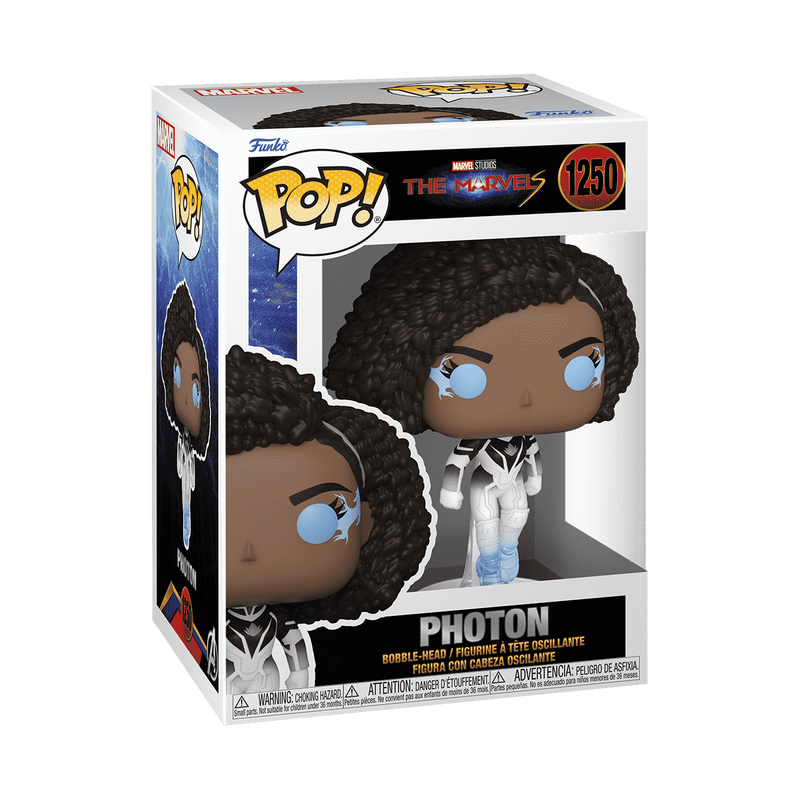 Photon Funko Pop! The Marvels #1250 with Protector Case - Collectible Marvel Superhero Figure for Display & Gifting