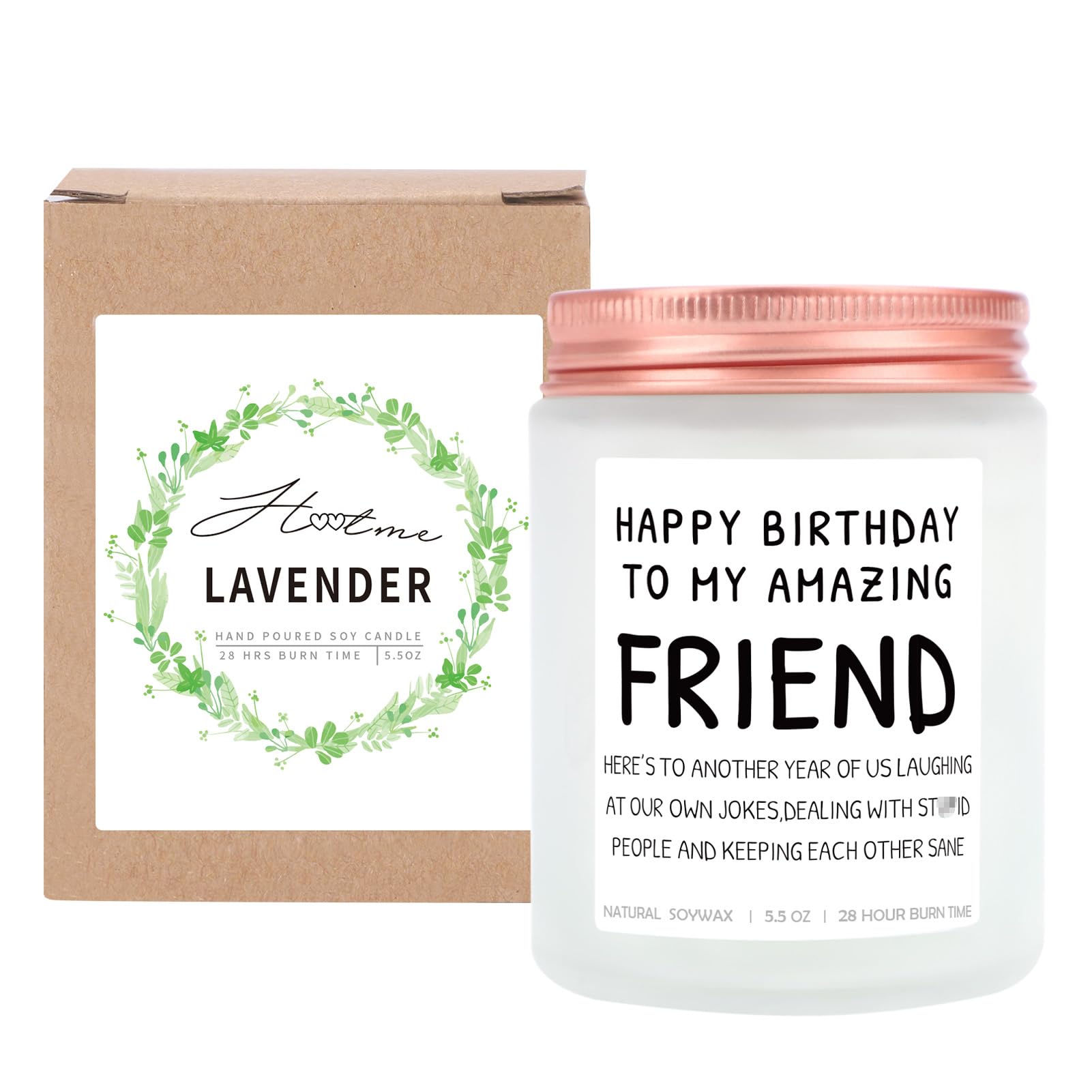 Funny Happy Birthday Gifts for Women - Best Friend, Coworker & Bestie Present - Lavender Scented Candle Gift for Mom, Christmas & Mother's Day - Perfect for Relaxation, Home Decor & Stress Relief