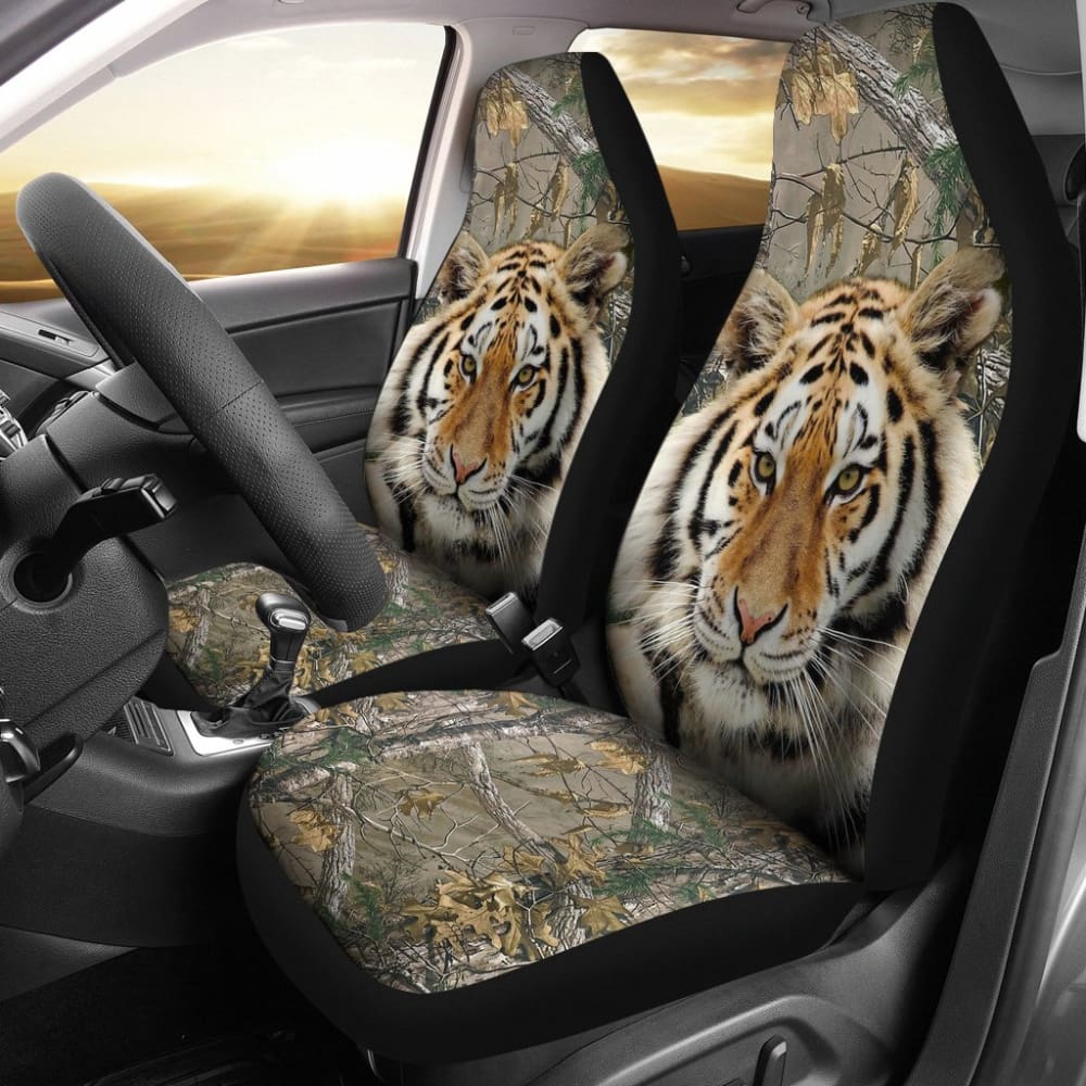 Premium Tiger Print Car Seat Covers - Universal Fit for Cars, Trucks & SUVs - Waterproof & Non-Slip Protection - Perfect for Family Road Trips, Daily Commutes & Pet Owners