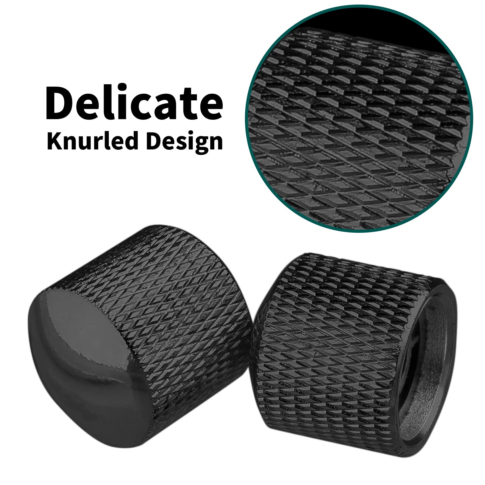 Biaungdo 6-Pack Electric Guitar Knobs - Black Metal Dome Volume & Tone Control Knobs for Telecaster, Electric & Bass Guitars - Perfect for DIY Guitar Upgrades & Customization