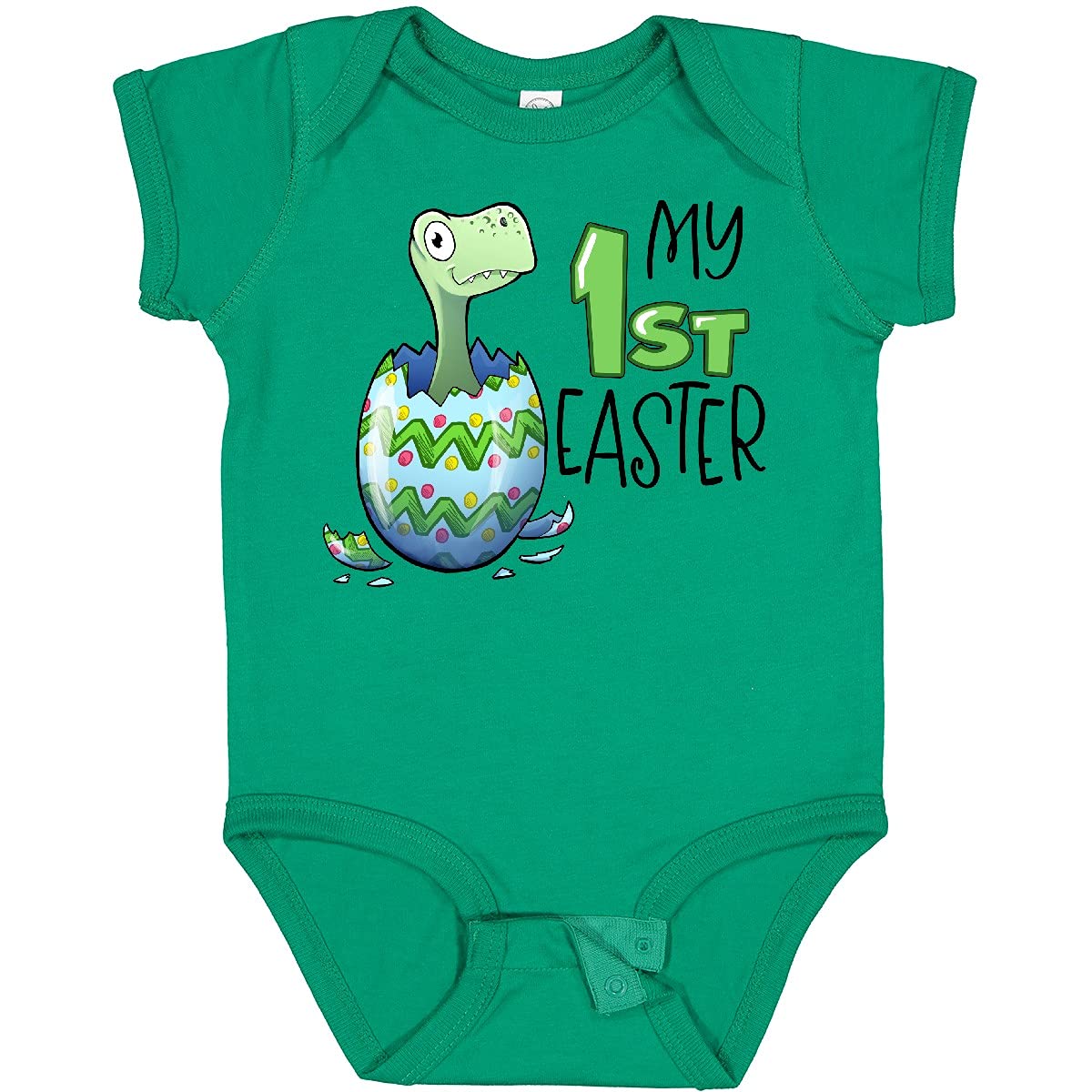 Inktastic My 1st Easter Dinosaur Hatching Easter Egg Baby Bodysuit - Cute Dino Themed Easter Outfit for Infants & Toddlers - Perfect for Easter Egg Hunts, Family Photos & Holiday Celebrations