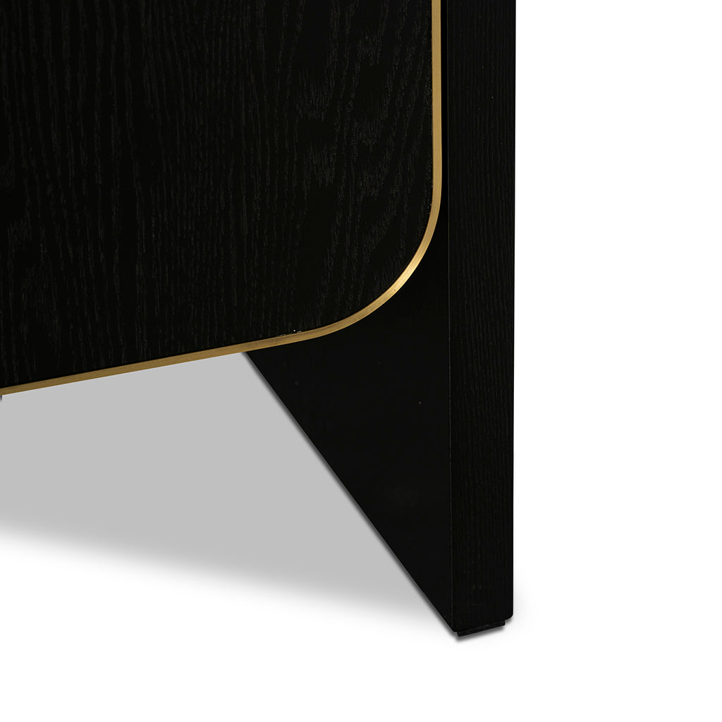 2m Buffet Unit - Textured Espresso Black Sideboard for Dining Room, Kitchen Storage & Living Room Organizer