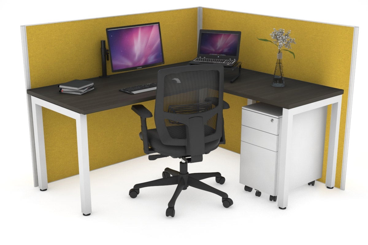 Horizon Quadro Square Legs L-Shaped Corner Office Desk - 1400mm x 1700mm, Modern Home Office Furniture for Small Spaces, Perfect for Workstations, Gaming & Study Areas