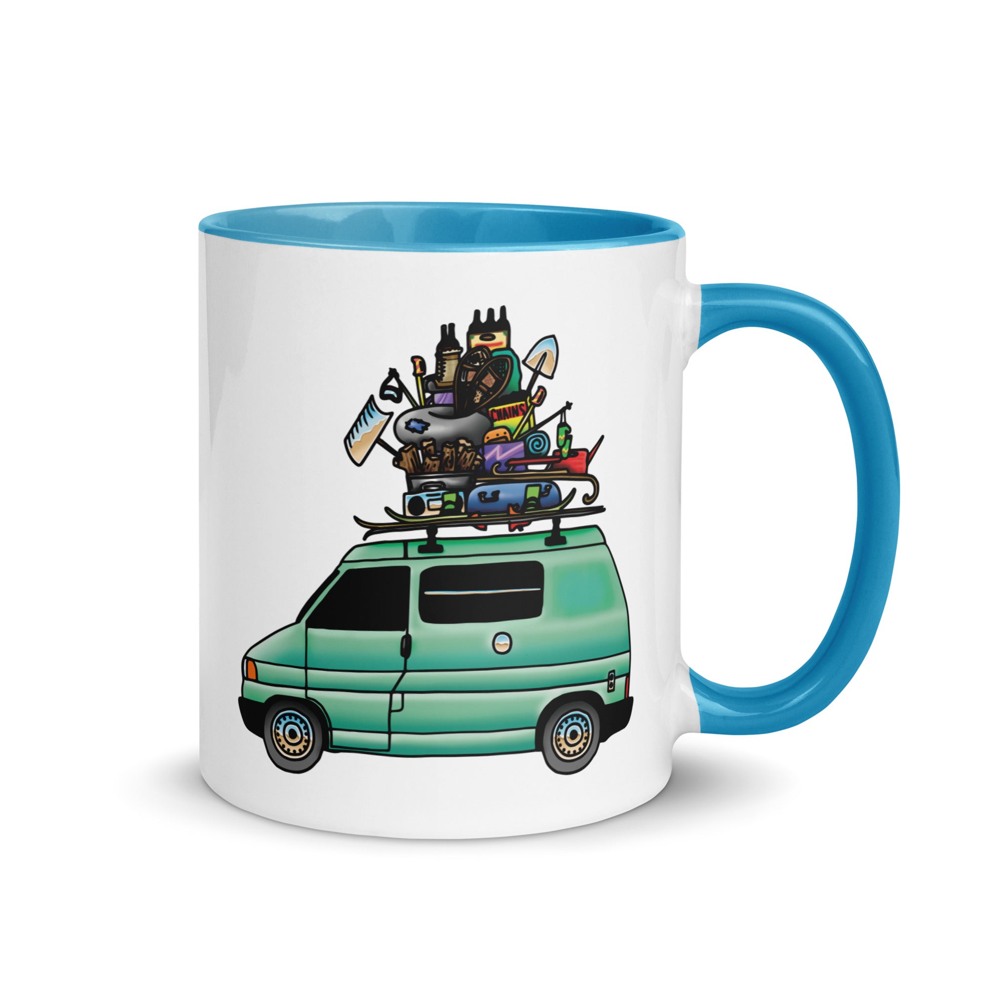 RAD Eurovan Mug with Color Inside - Durable Ceramic Coffee Cup for Home, Office & Travel - Perfect for Hot & Cold Beverages