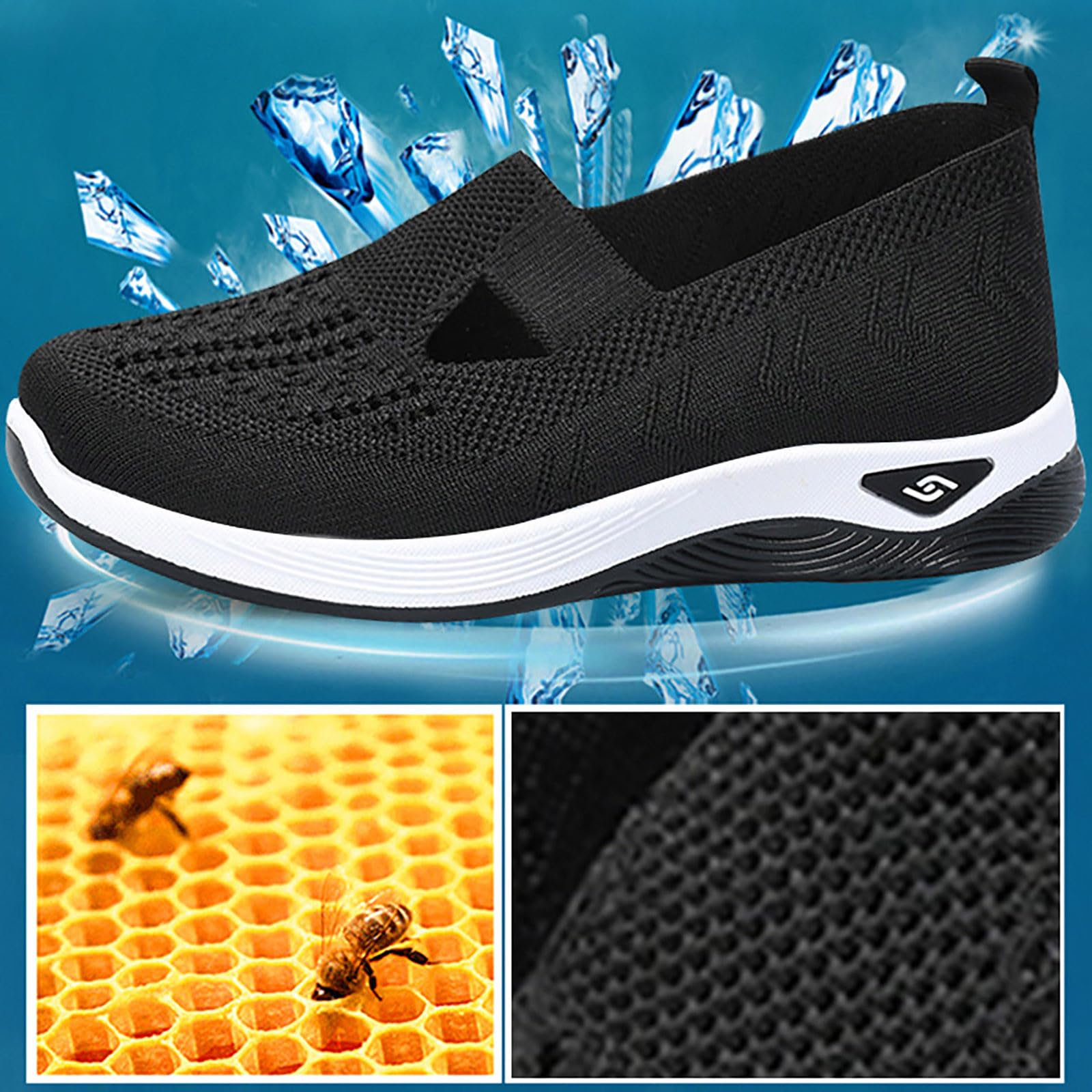 Women's Orthopedic Breathable Soft Walking Shoes - Slip On Diabetic Sneakers with Arch Support & Memory Foam | Comfortable Hands-Free Shoes for Walking, Travel & Daily Wear