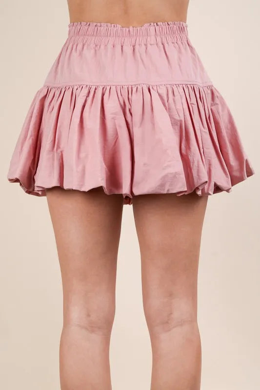 Pink Bubble Mini Skirt with Built-in Shorts - Cute & Comfortable High Waist Skirt for Women | Perfect for Summer Outfits, Beach Vacations & Casual Streetwear