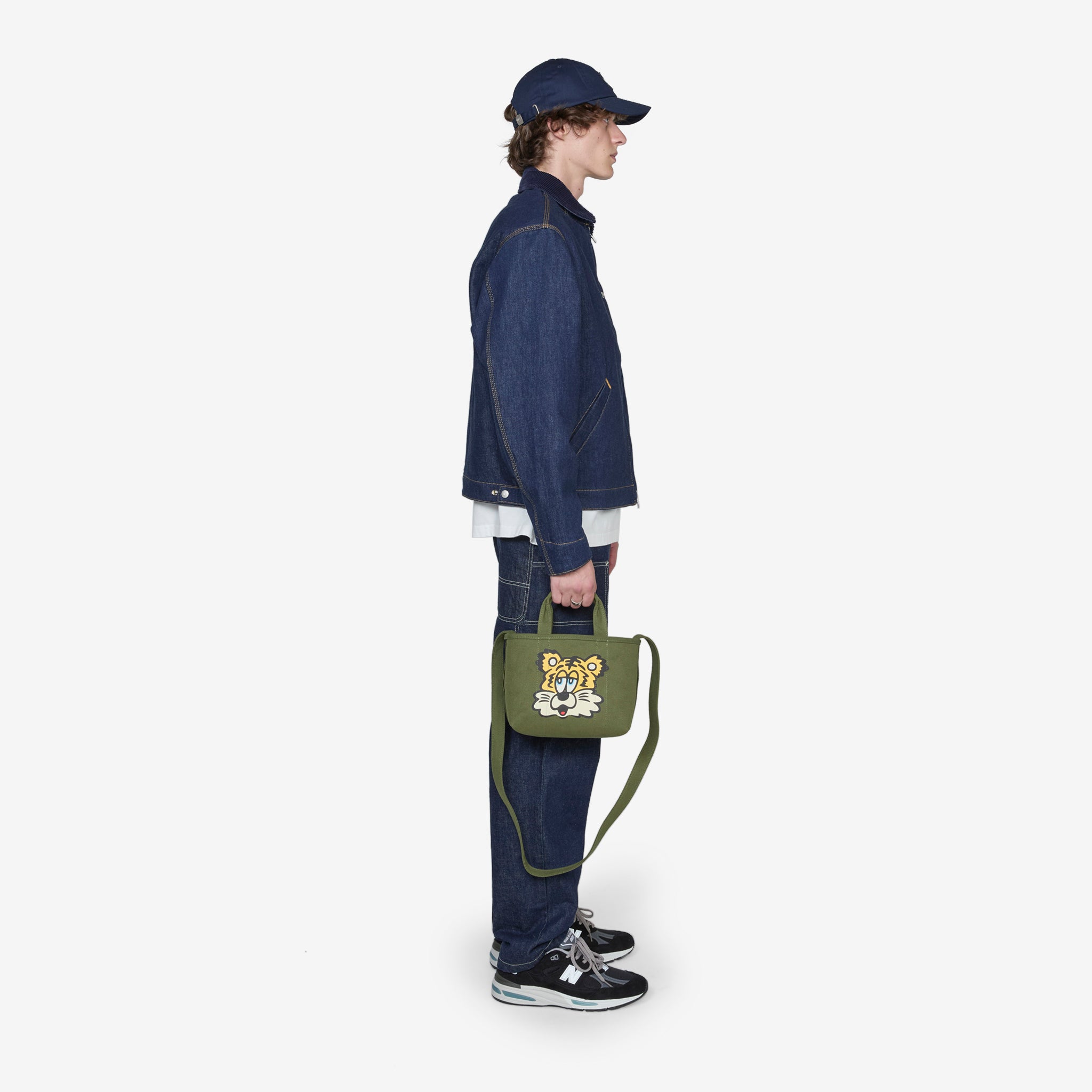 KENZO VERDY MARKET Small Reversible Tote Bag in Khaki | Fashionable Unisex Shoulder Bag for Shopping, Beach & Daily Use