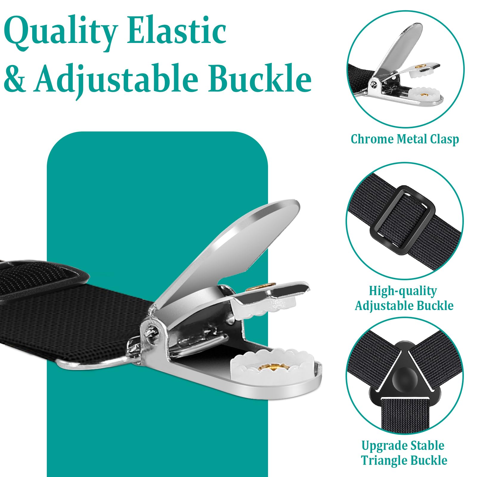 **Adjustable Bed Sheet Holder Straps - 3 Pack (12 Ways) | Crisscross Elastic Bands for Twin, Queen & King Mattresses | Secure Fitted Sheets in Place | Perfect for Hotels, Dorms & Home Use**
