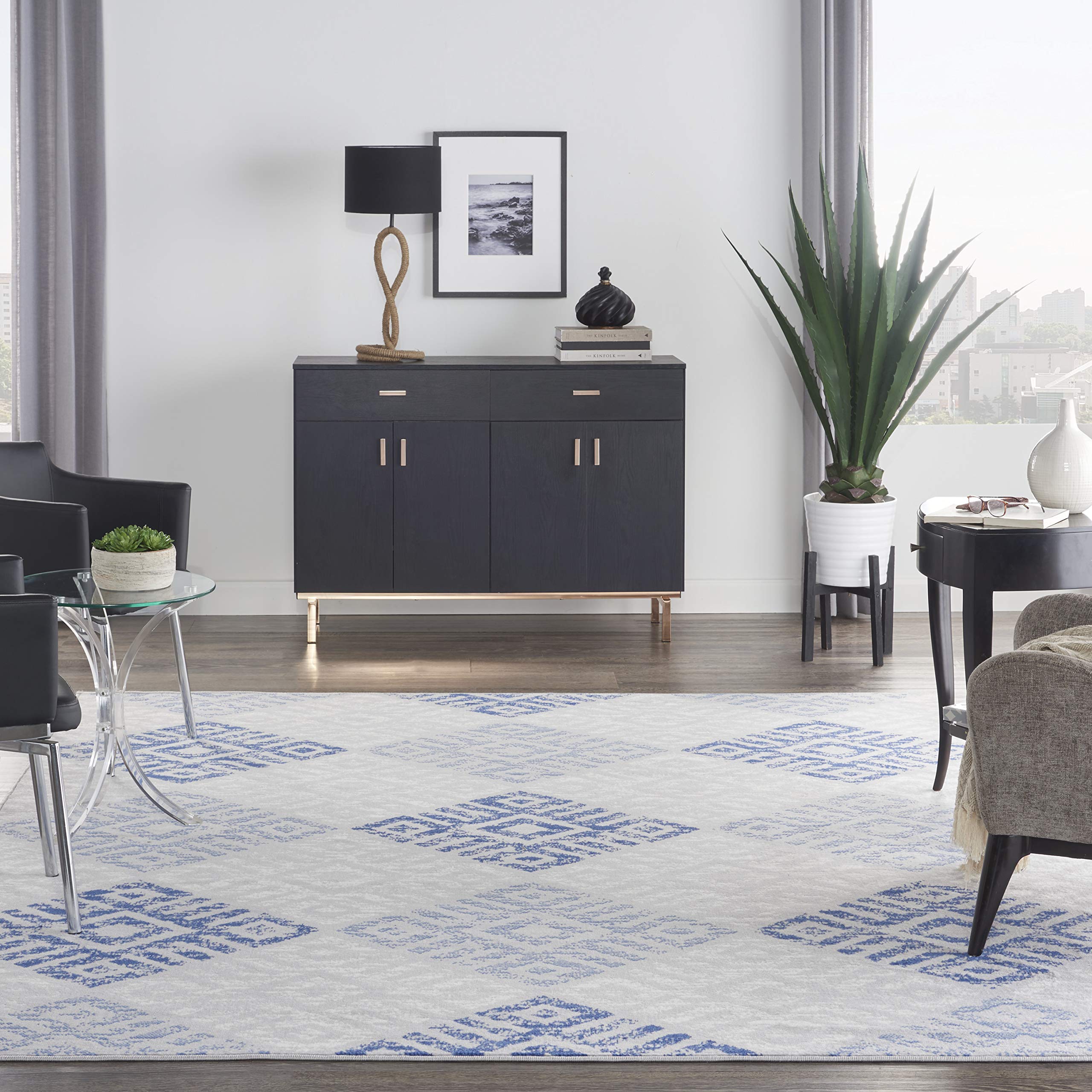 Nourison Whimsicle Tribal Grey Blue 8'4