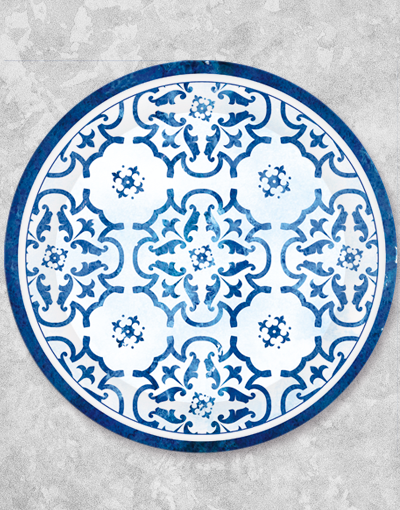 Blue Capri Dinner Plates Set of 15 - Elegant Ceramic Plates for Formal Dining, Parties & Home Decor | Dishwasher & Microwave Safe