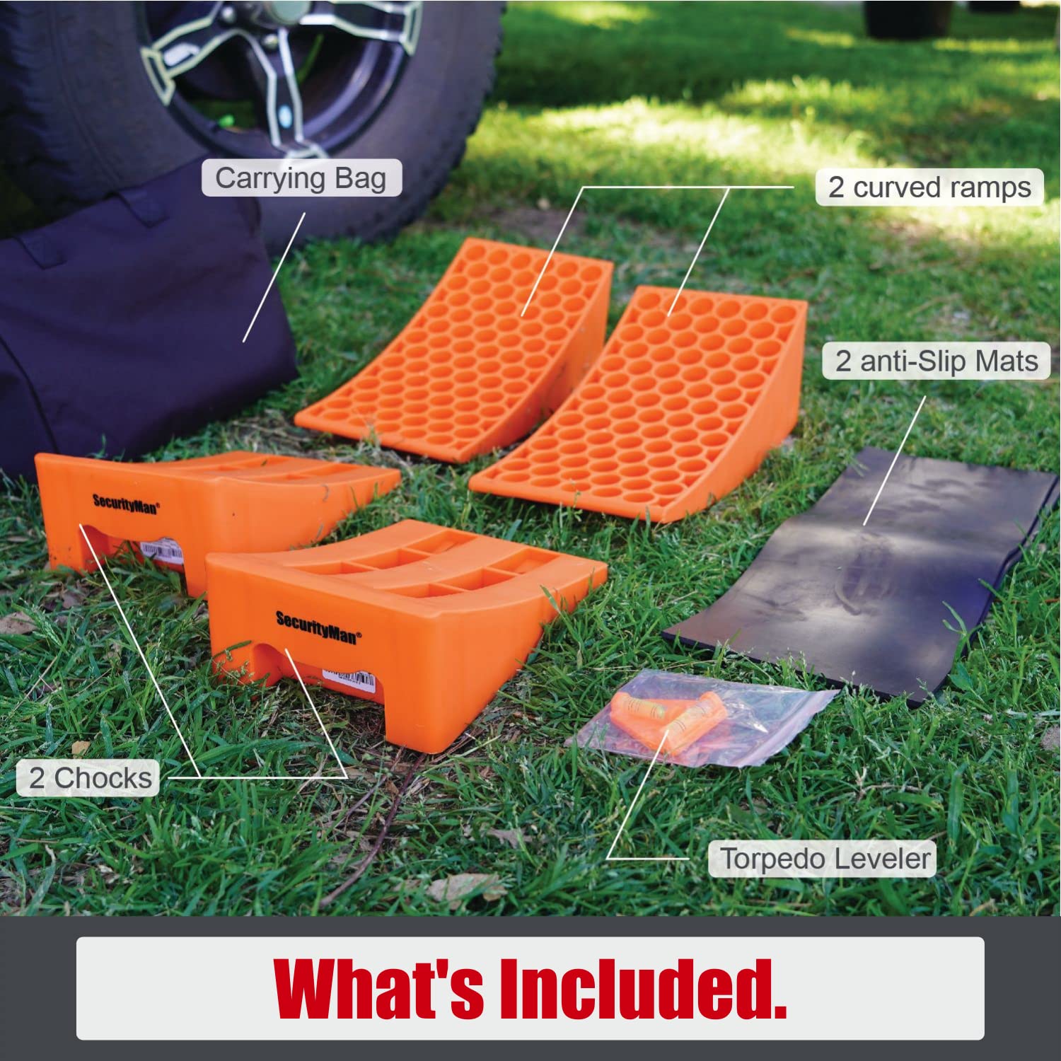 Premium RV Camper Levelers 2 Pack Kit - Anti-Slip Stabilizers for Easy Parking & Leveling | Perfect for Travel Trailers, Motorhomes & Camping Trips