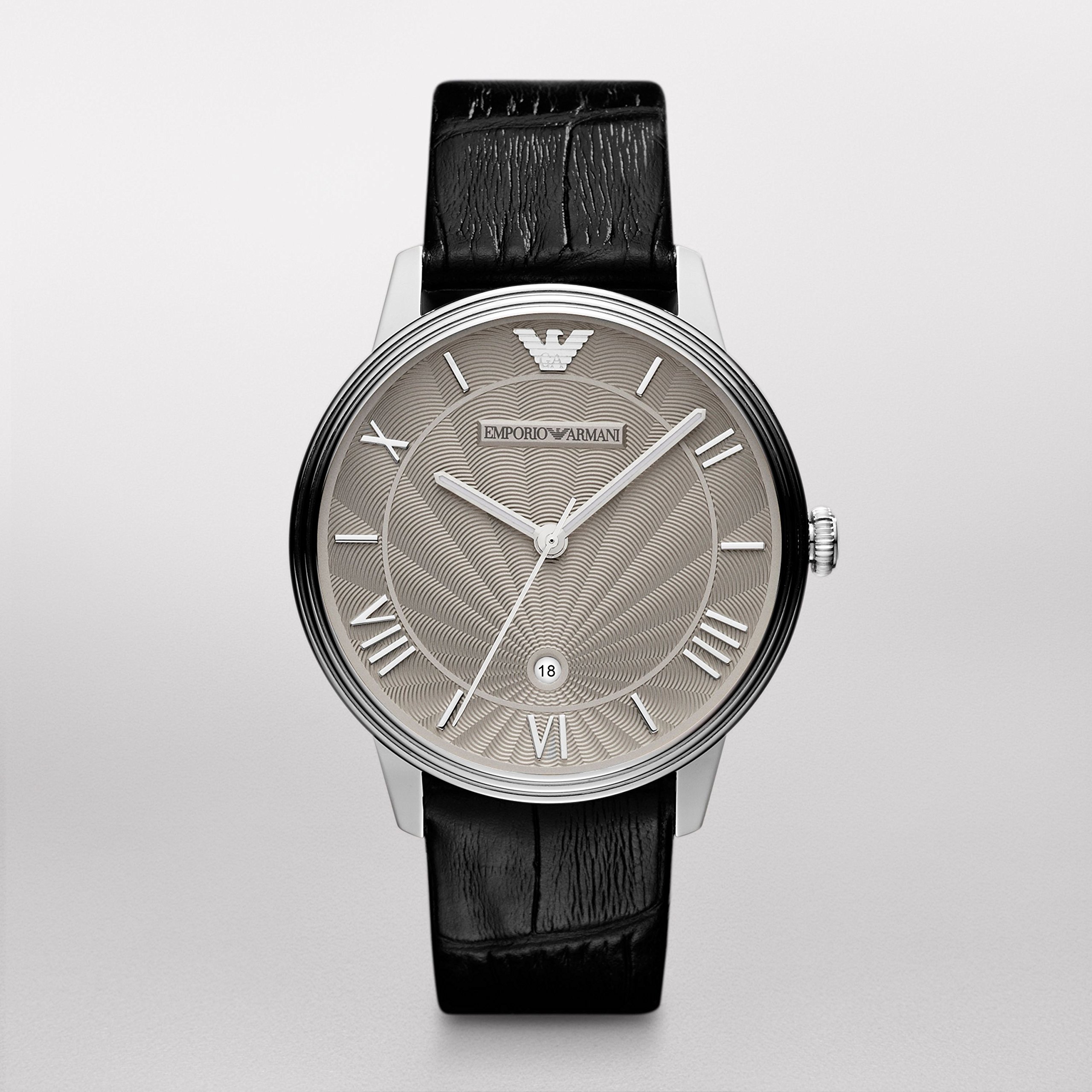 Armani Classic Men's Watch - Black Stainless Steel Chronograph Dress Watch for Business & Formal Occasions